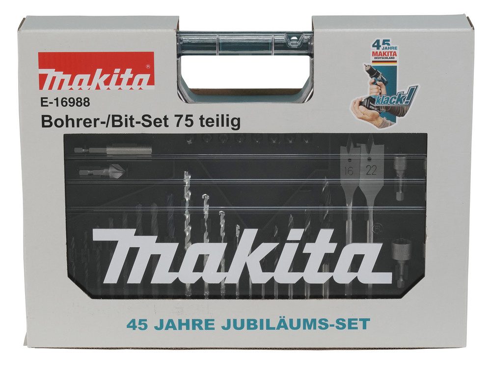 Makita Bohrer- und Bitset »E-16988«, 75-tlg., inkl. Aufbewahrungskoffer