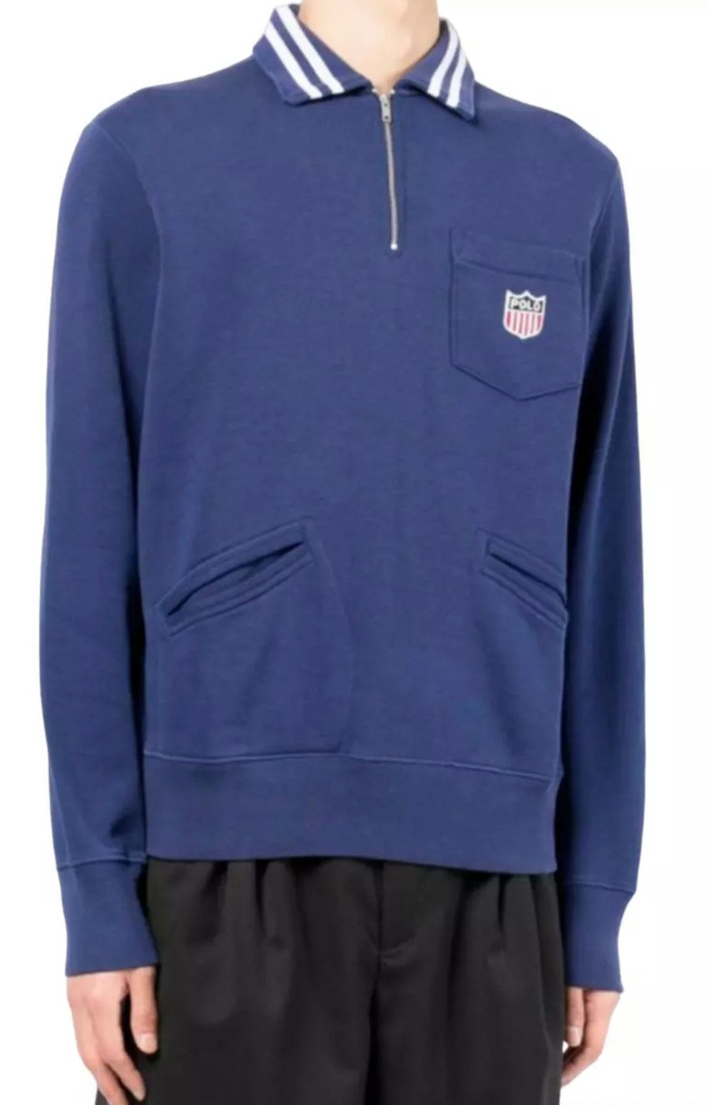 Polo Ralph Lauren Sweatshirt Zip Logo Fleece Pullover QR-Code zur sofortigen Echtheitsprüfung über das Ralph Lauren-System
