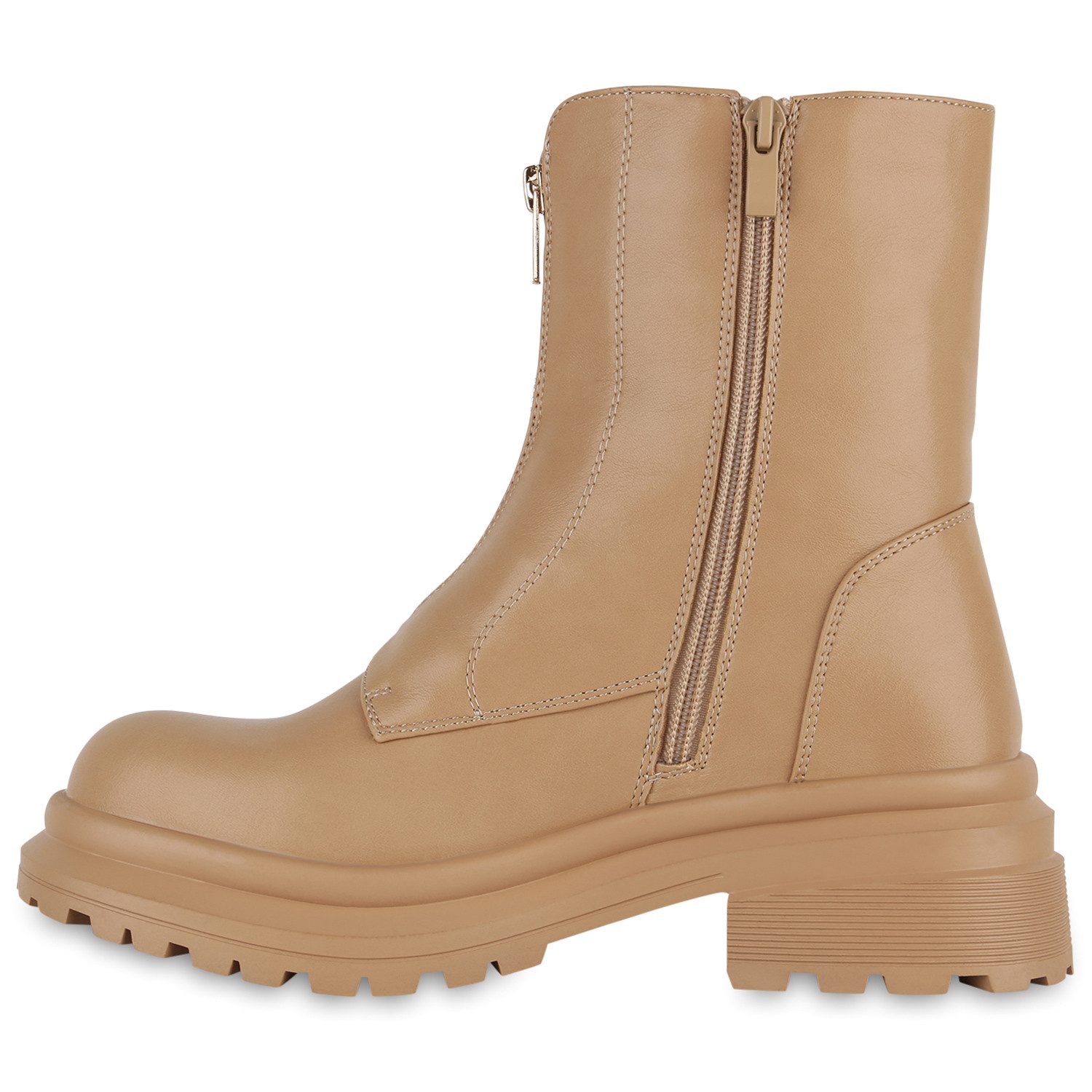 VAN HILL 839632 Bikerboots Damen Leicht Gefütterte Biker Boots Stiefeletten günstig online kaufen
