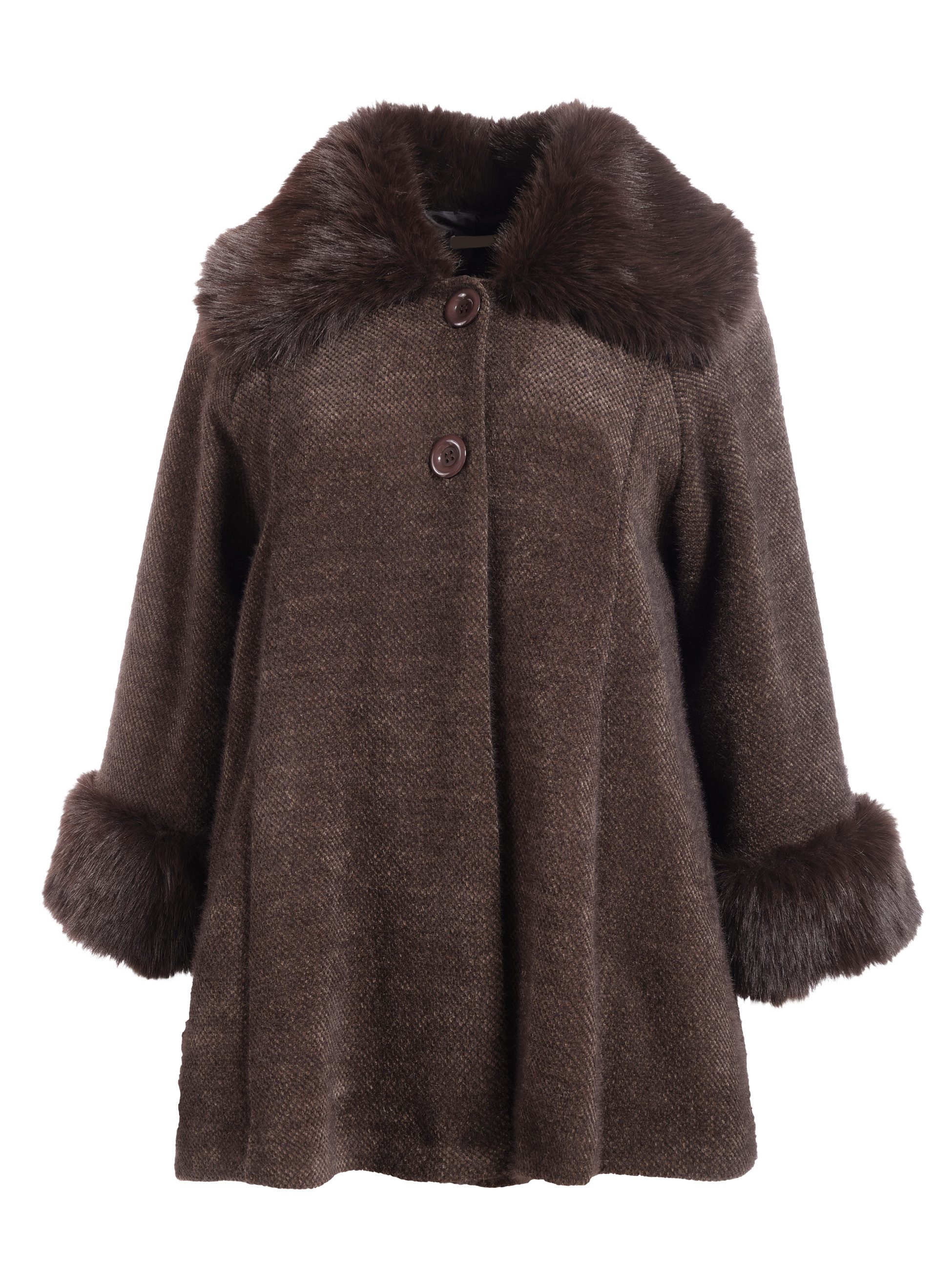 PEKIVESSA Winterjacke Elegante Jacke mit Fellimitatkragen gefüttert mit Kun günstig online kaufen