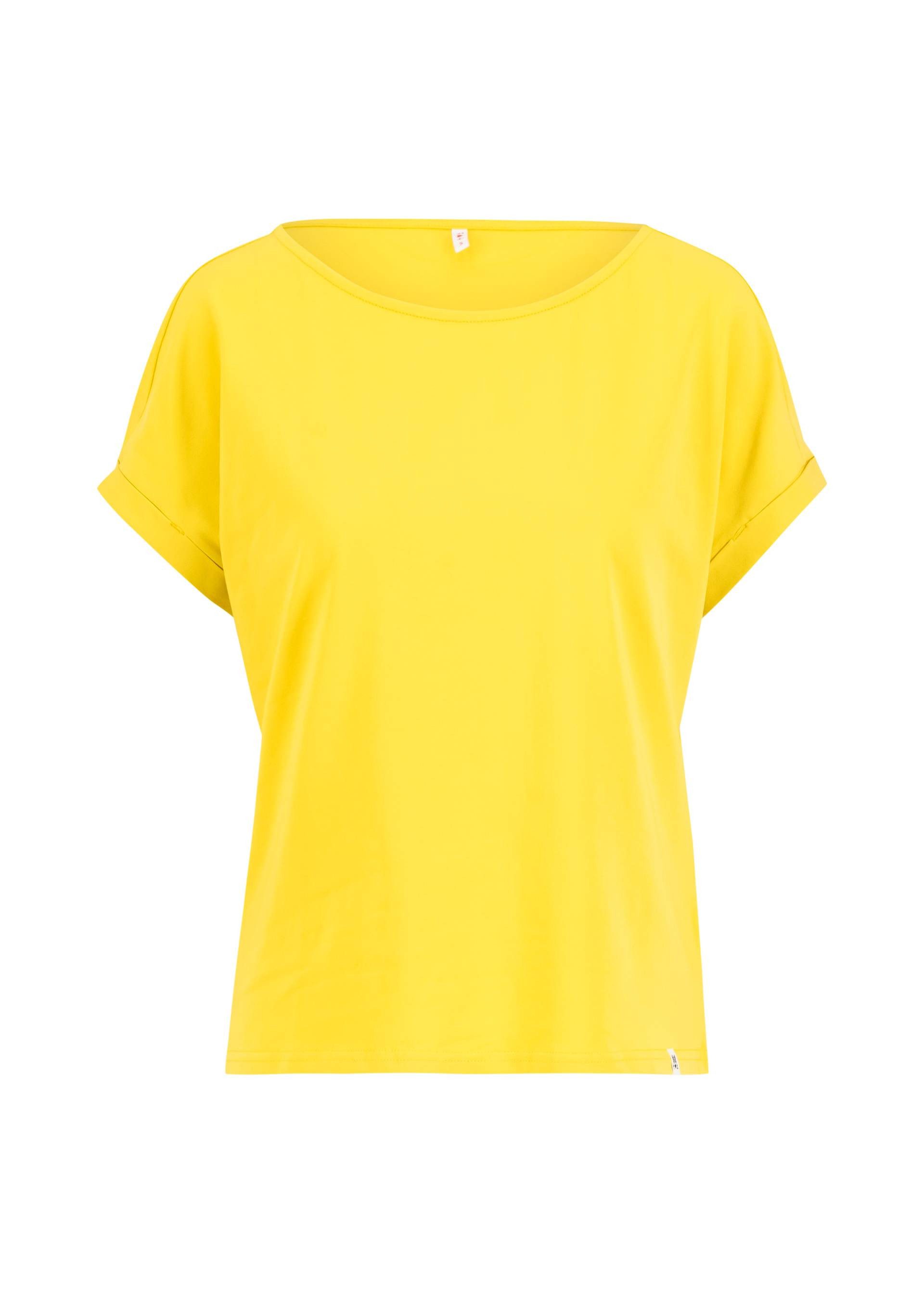 Blutsgeschwister T-Shirt - Damen T-Shirt Baumwolle - gelbes Kurzarmshirt - U-Boot-Ausschnitt lo