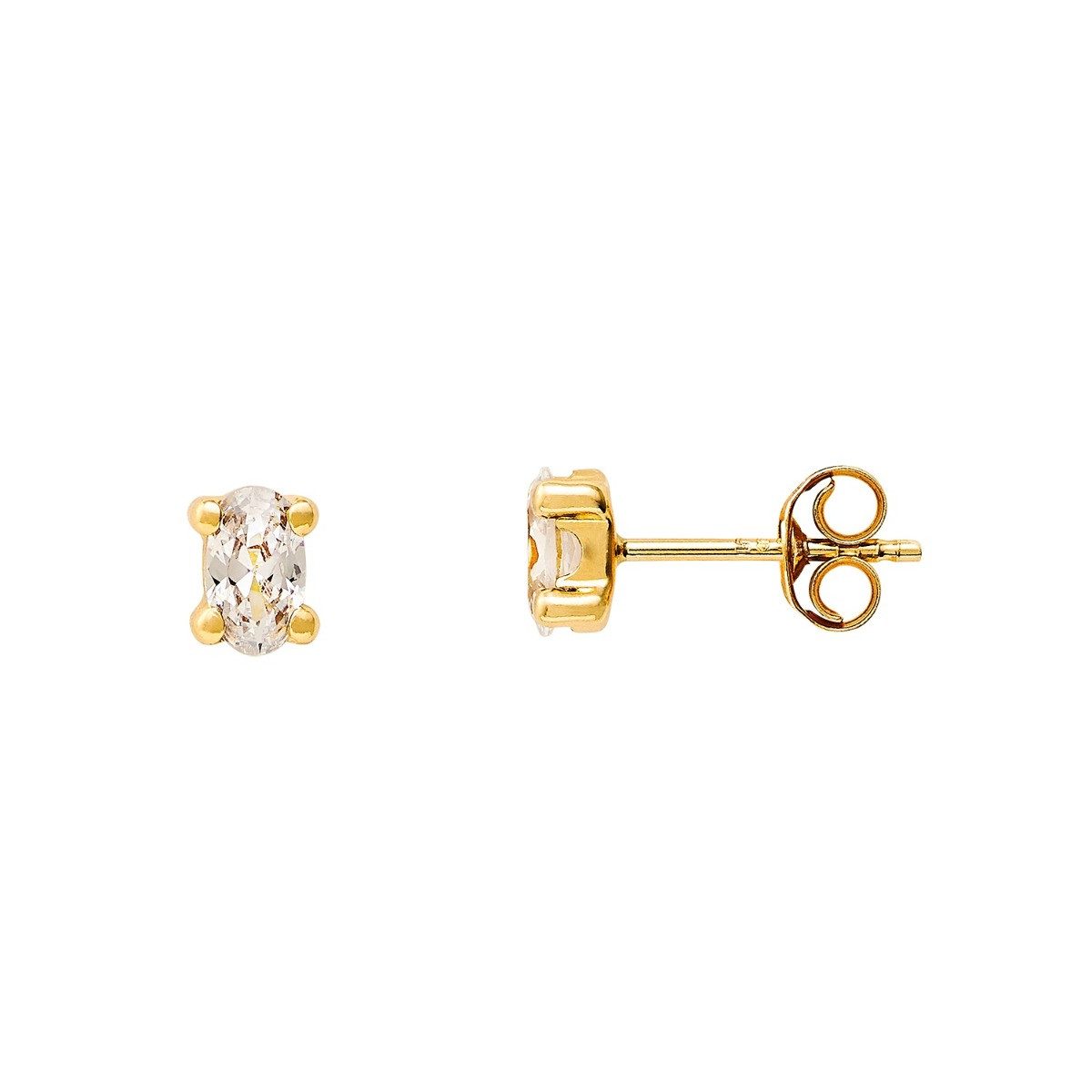 Paar Ohrstecker Ohrstecker Ohrringe Damen Zirkonia Gelbgold 585/- XG14K4070G