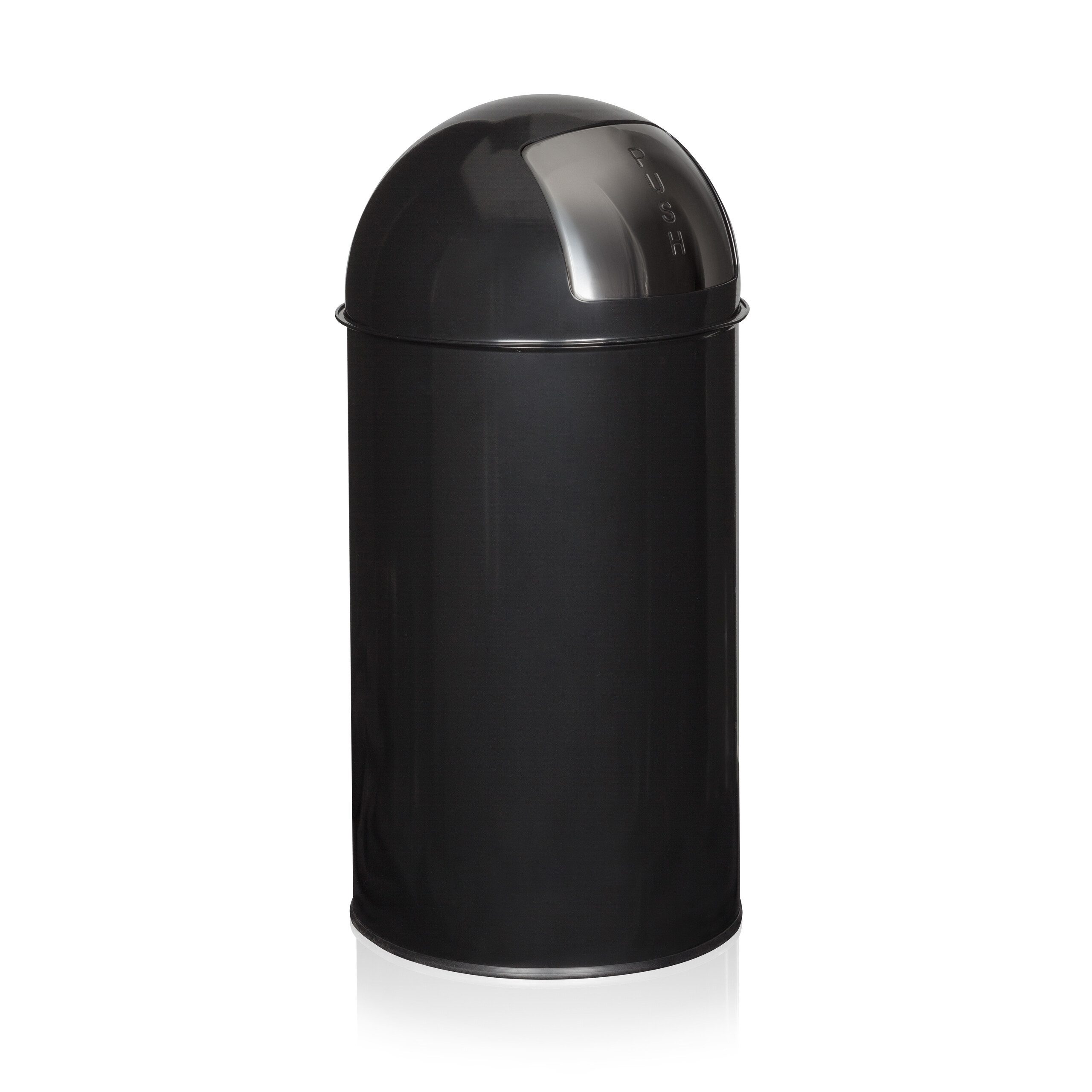 hjh OFFICE Mülleimer PUSH 50L Abfalleimer, 50 Liter, Abfalleimer mit Schwingdeckel, Papierkorb