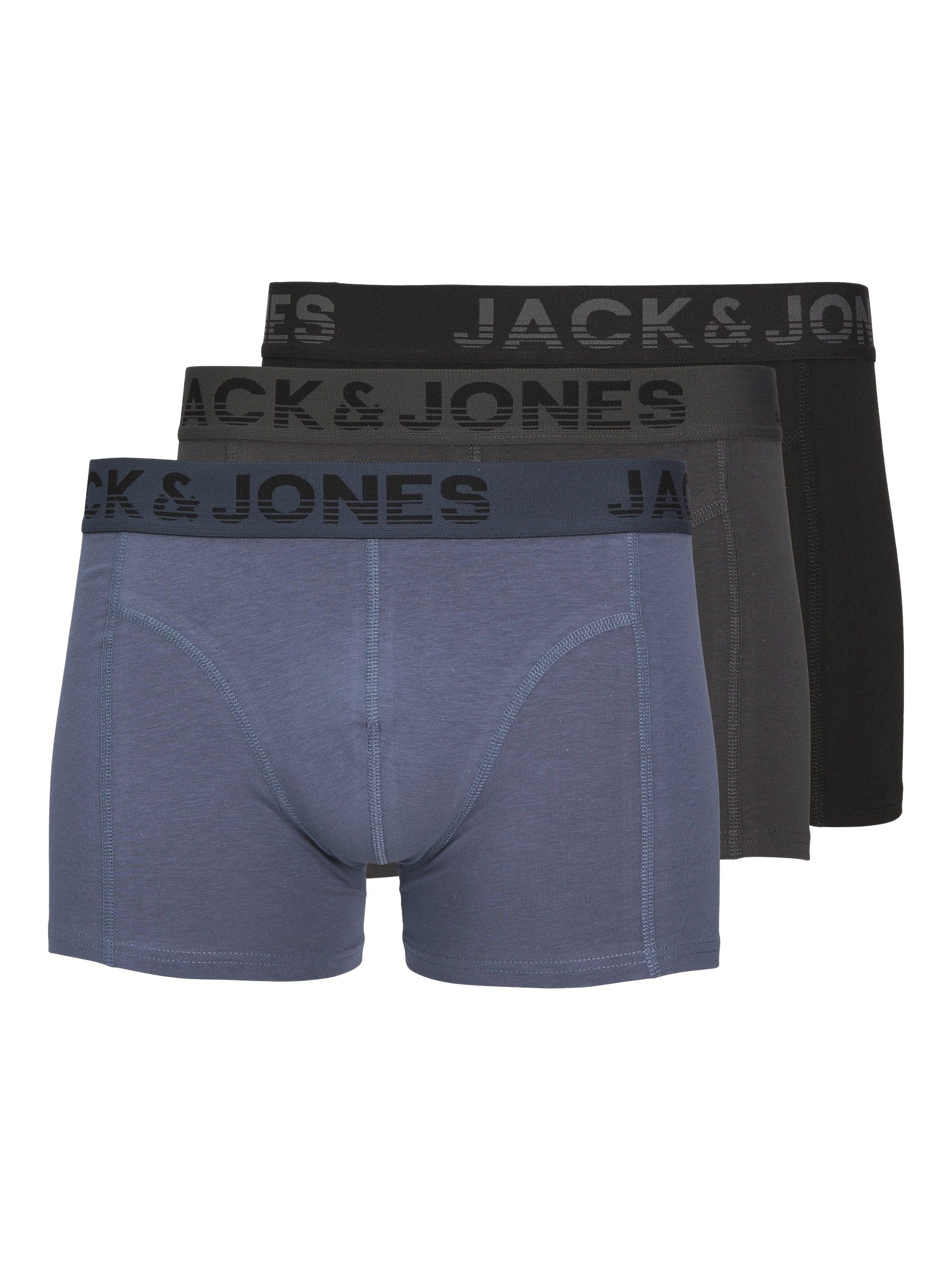 black NOOS Jack JACSHADE SOLID PACK Trunk & asphalt / TRUNKS (Packung, 3 3-St) Jones