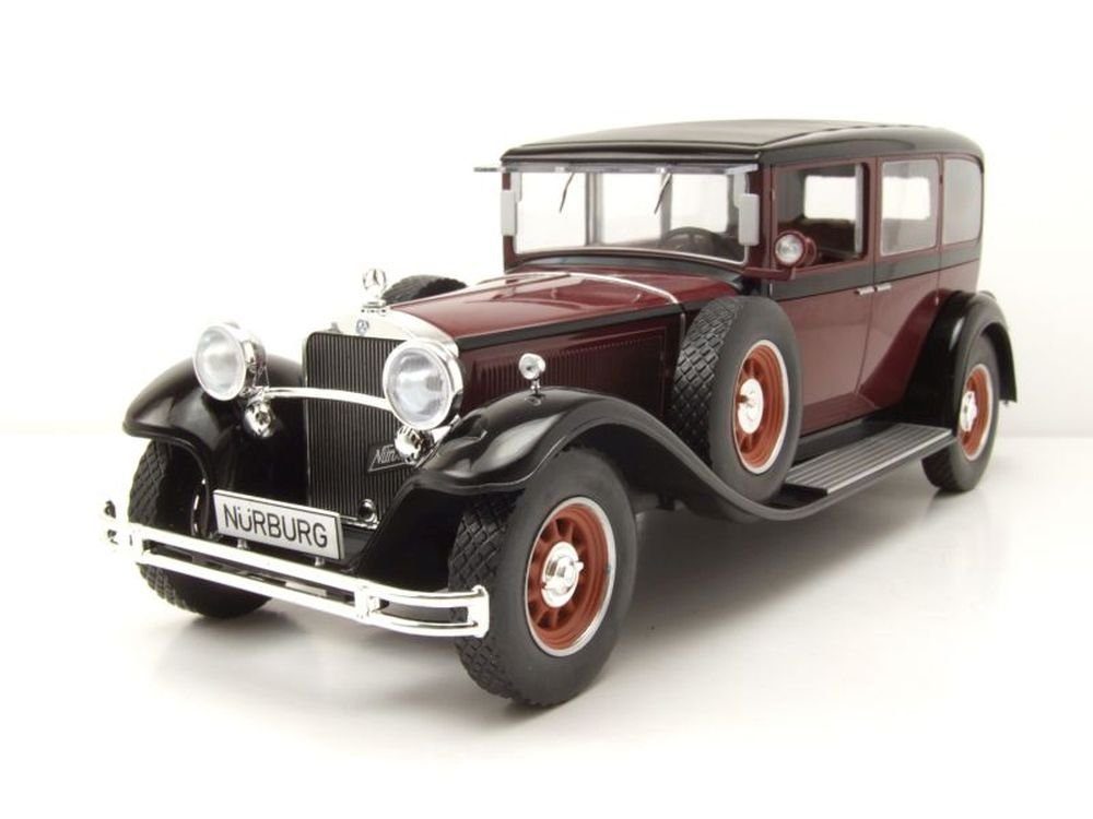 MCG Modellauto Mercedes Typ Nürburg 460/460 K (W08) 1928 dunkelrot schwarz Modellauto, Maßstab 1:18