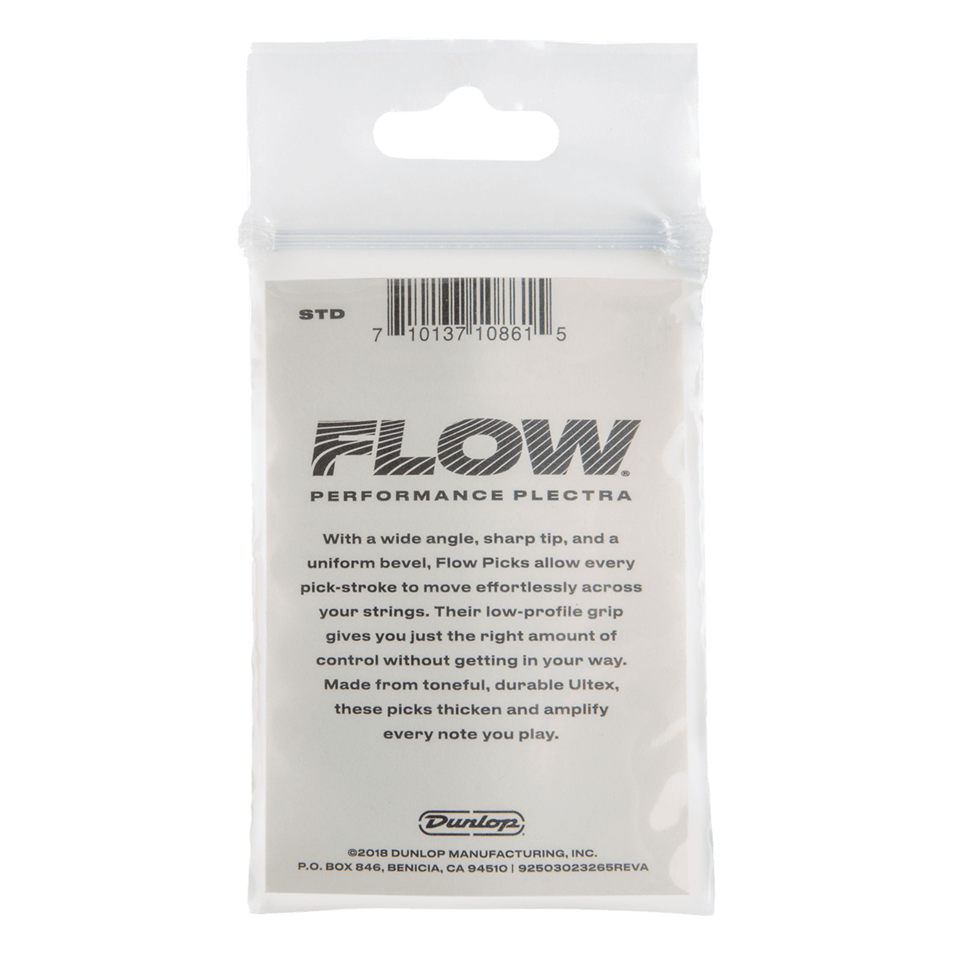 Dunlop Plektrum, 549 Flow Standard Grip Pick 1,0 mm - Plektren Set