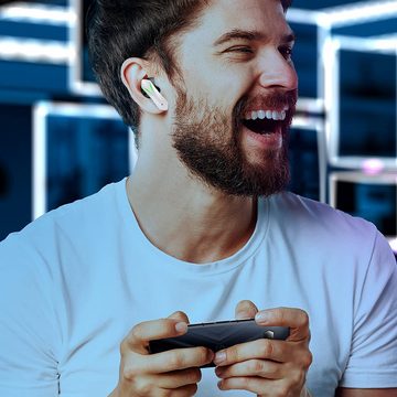 Houhence In-Ear-Gaming-Kopfhörer, Bluetooth 5.0 Game Earbuds mit Mikrofon In-Ear-Kopfhörer