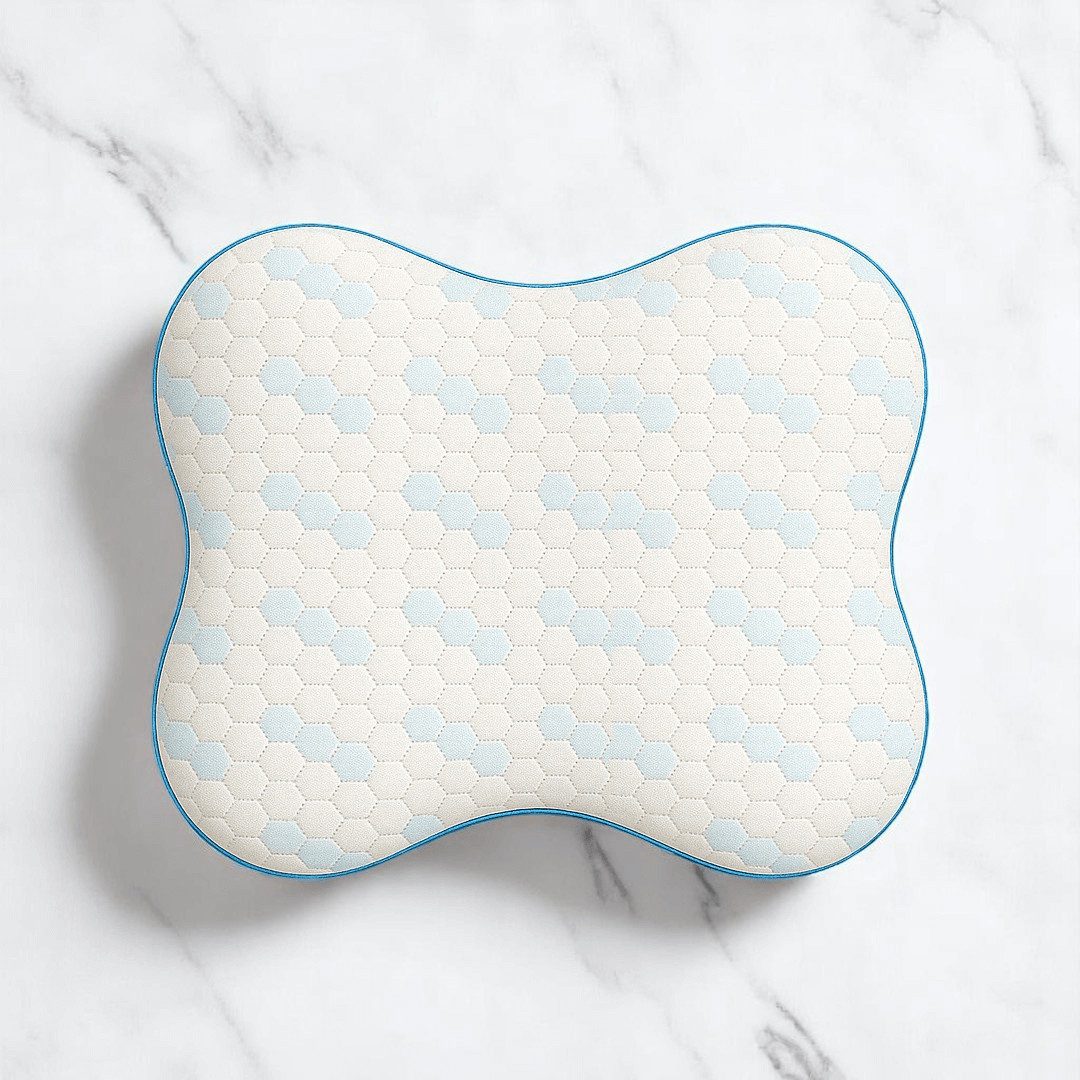 Nordic Schiller Bauchschläferkissen Cooler Visco, Füllung: Visco-Schaum, Bezug: Funktionsbezug mit Mesh-Einsatz, Seitenschläfer, Bauchschläfer, Rückenschläfer, Einzelkissen, Vakuumverpackt, einzeln hygienisch eingeschweißt, Cooler-Technologie für angenehme Frische & Atmungsaktivität