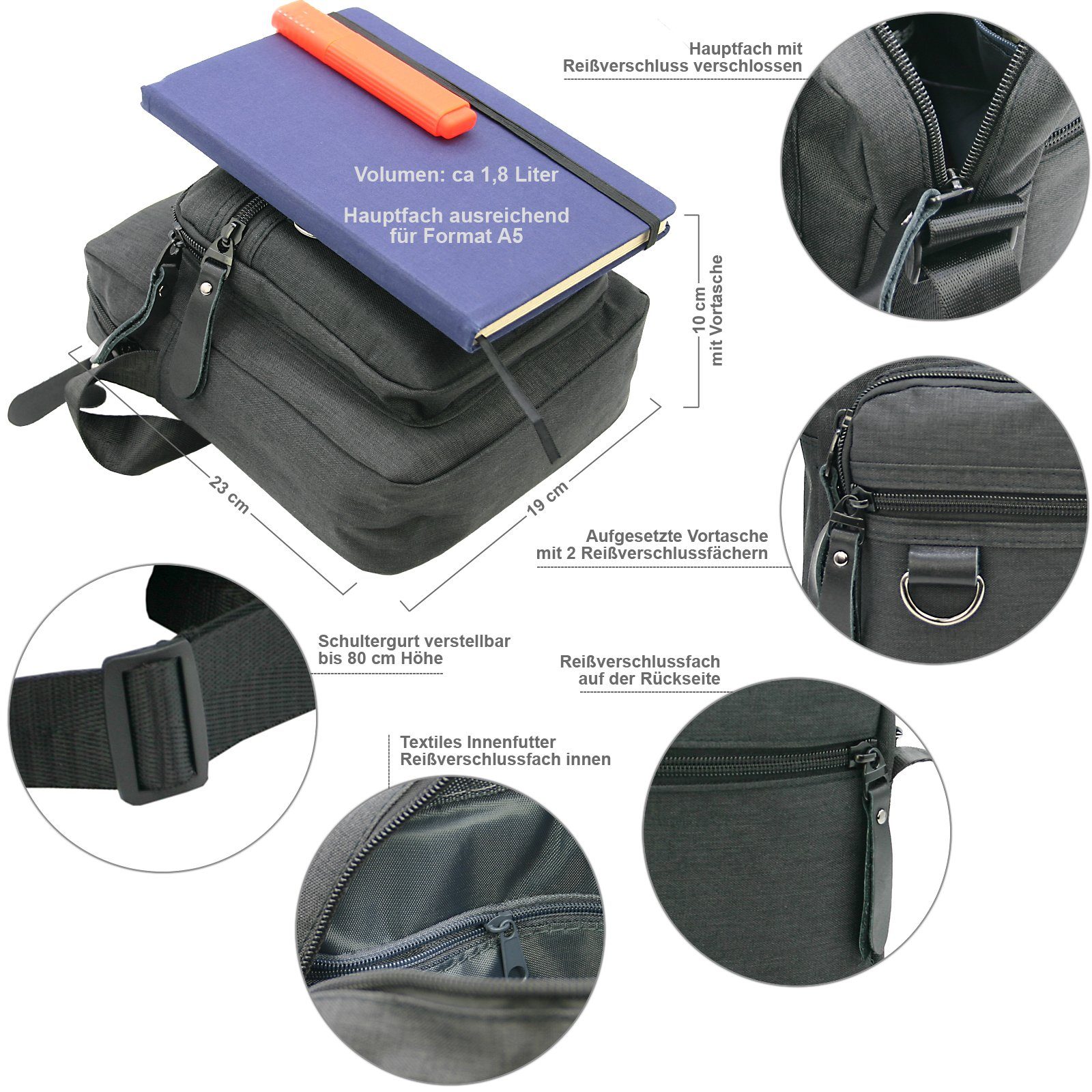 J JONES JENNIFER JONES Messenger Bag Kleine Herren Umhängetasche - Crossove günstig online kaufen