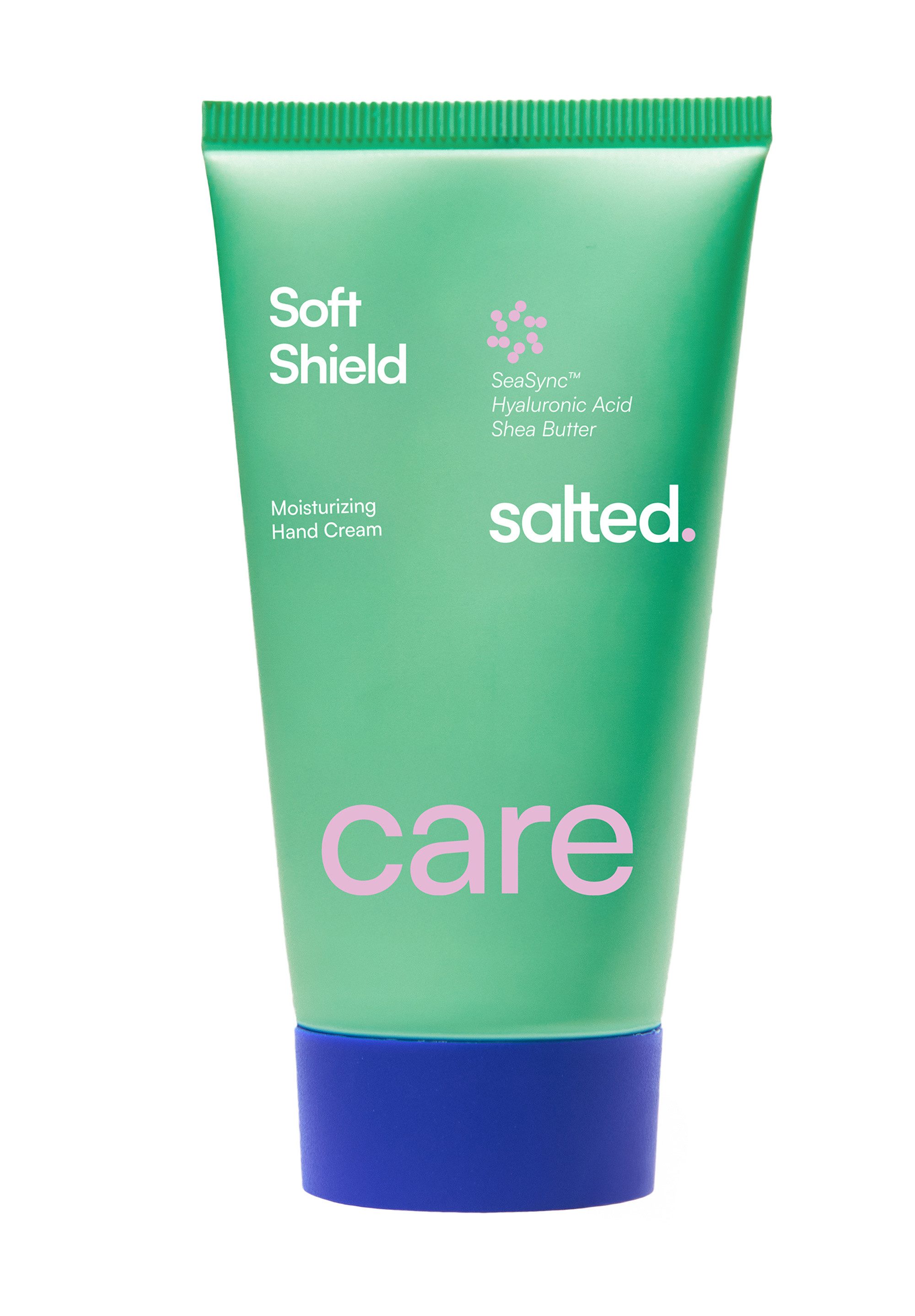salted. Handcreme Soft Shield, Nährende Handcreme, feuchtigkeitsspendend, schnell einziehend, antioxodativ, pflegend