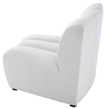 Casa Padrino Sofa Luxus Couch Weiß / Schwarz 109 x 95 x H. 83,5 cm - Gebogenes & Erweiterbares Luxus Wohnzimmer Sofa
