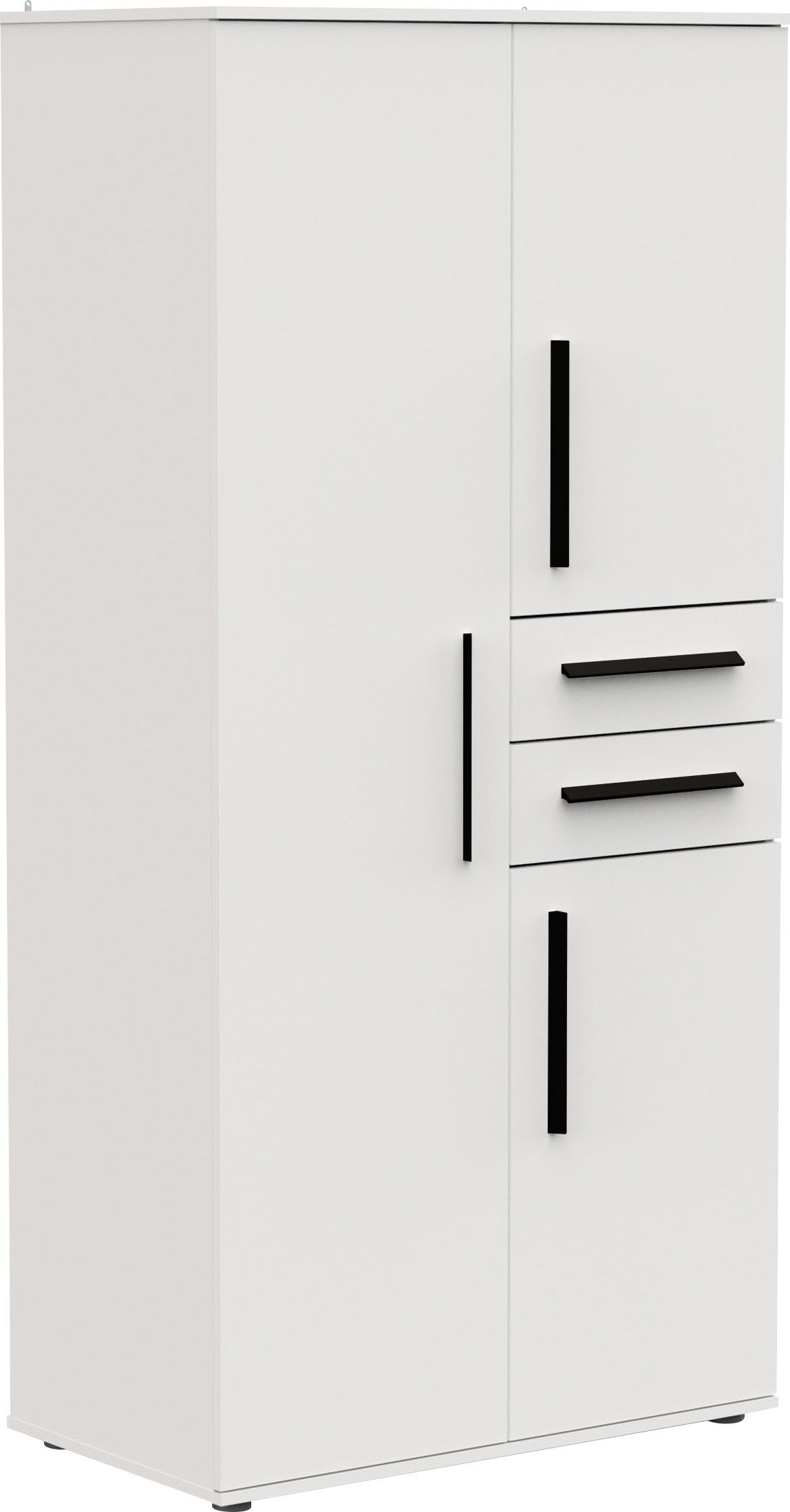 Demeyere GROUP Kleiderschrank VERSATIL – mit Schubladen in Komforthöhe & Metall-Kleiderstangen (B/H/ T ca. 90x190cmx50cm) viel Stauraum, robuste Spanplatte, pfl – Bild 3 von 5