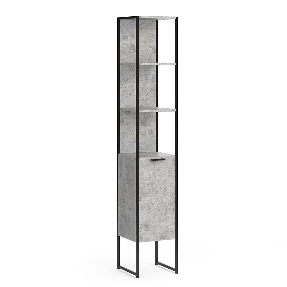 Vicco Hochschrank Fyrk, Beton/Schwarz, 33 x günstig online kaufen