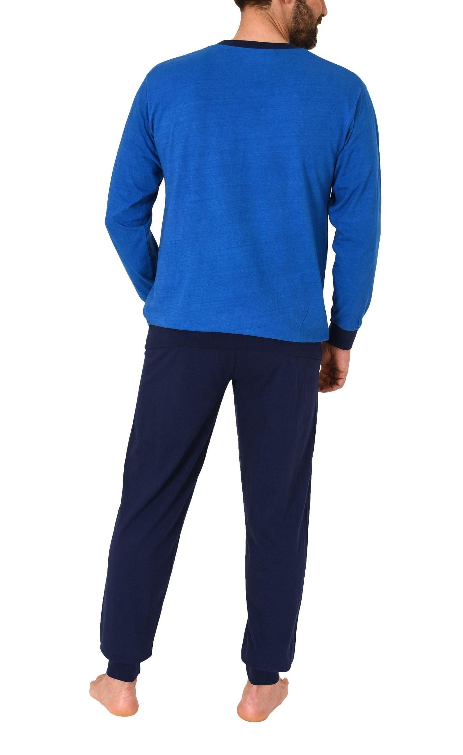 Normann Pyjama Herren langarm Schlafanzug mit Bündchen Pyjama in tollen Farben