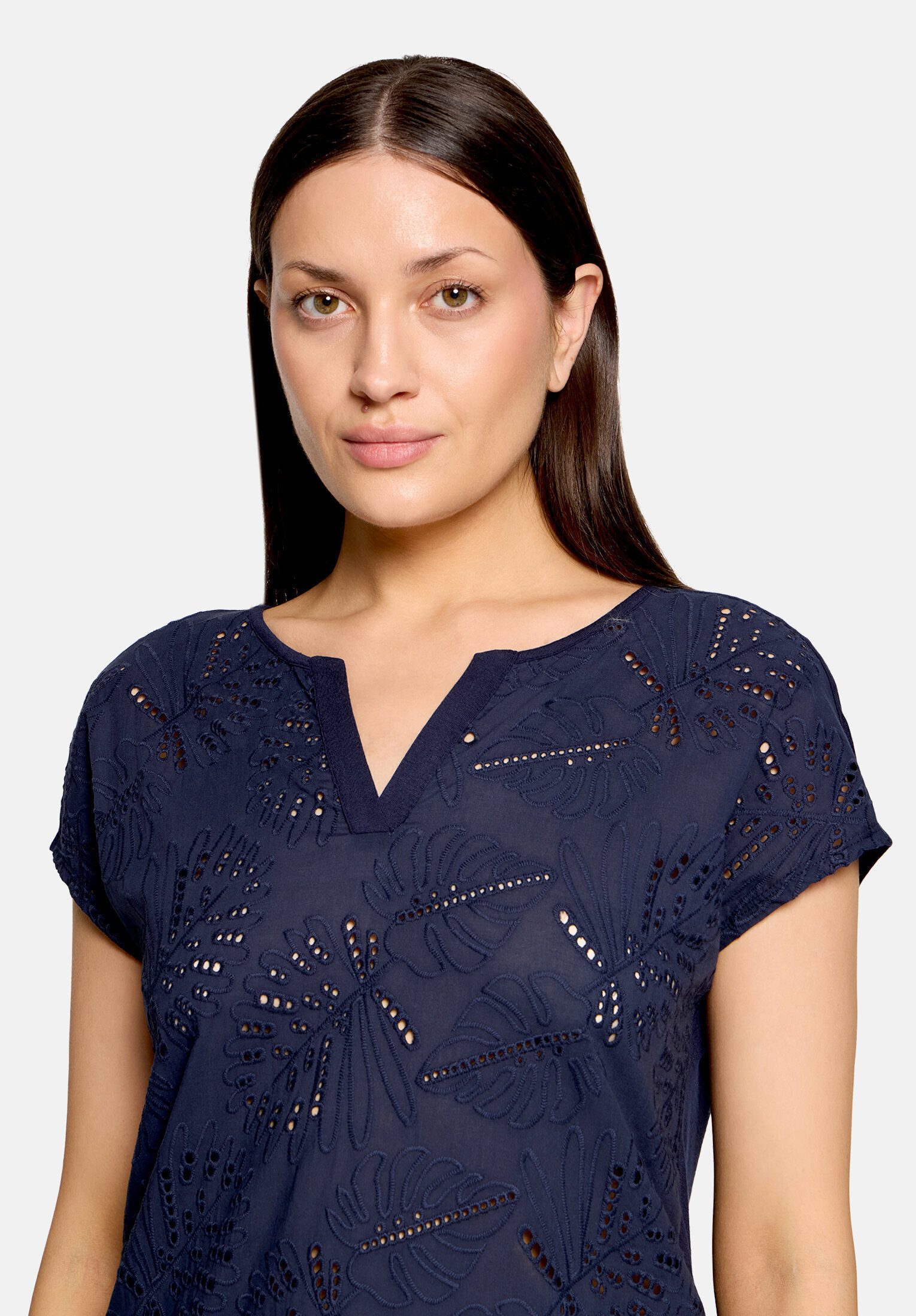 Betty&Co Kurzarmshirt Damen mit V-Ausschnitt (1-tlg)