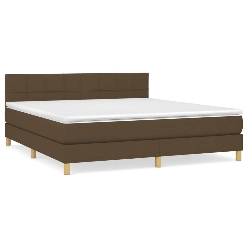 vidaXL Boxspringbett mit Matratze Dunkelbraun 180x200 cm Stoff1373210 günstig online kaufen
