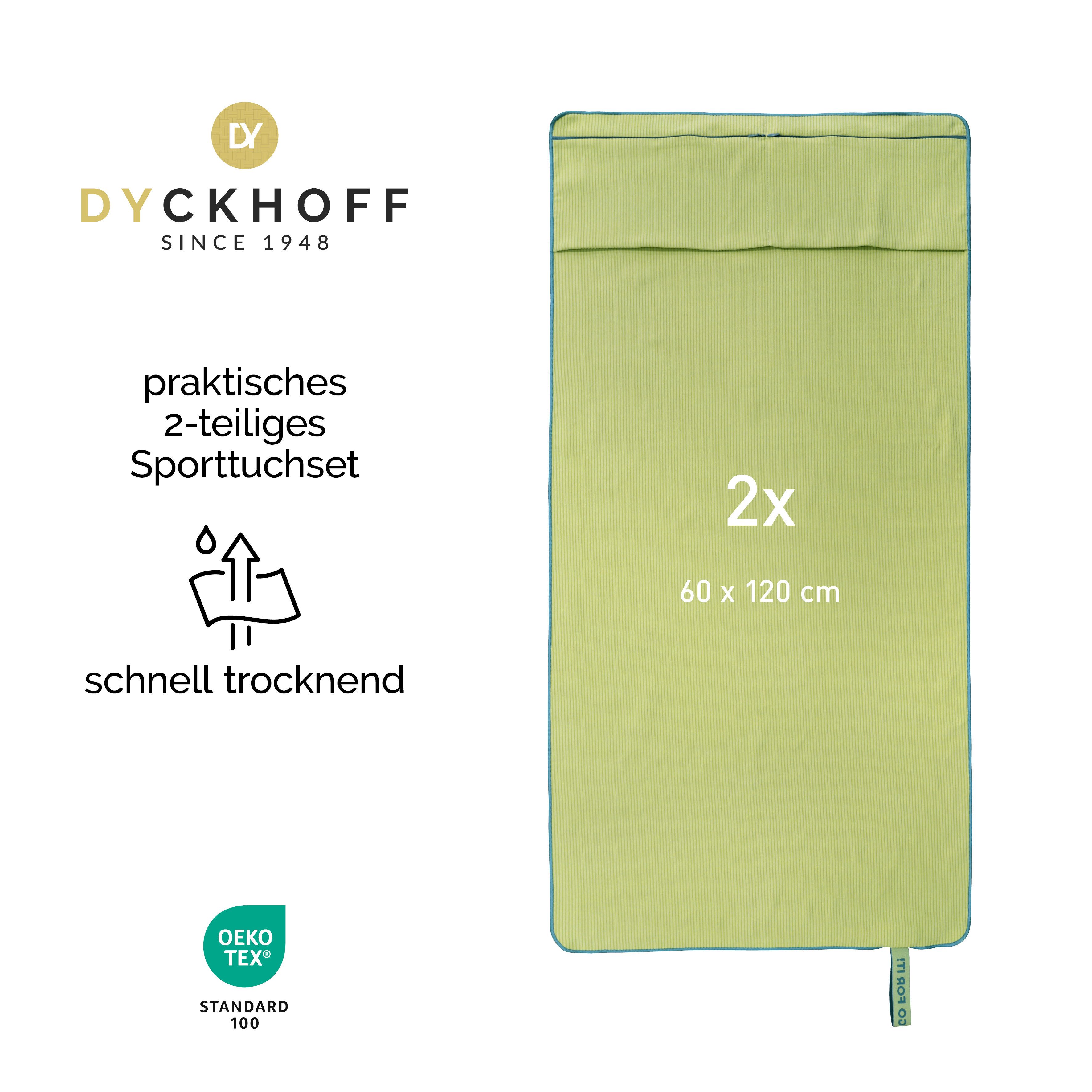 Dyckhoff Handtuch Mikrofaser Sporttuch Struktur, Microfaser (2-St), Mit Überstülpkapuze, Schnelltrocknend, Leicht, Reißverschlusstasche – Bild 2 von 5