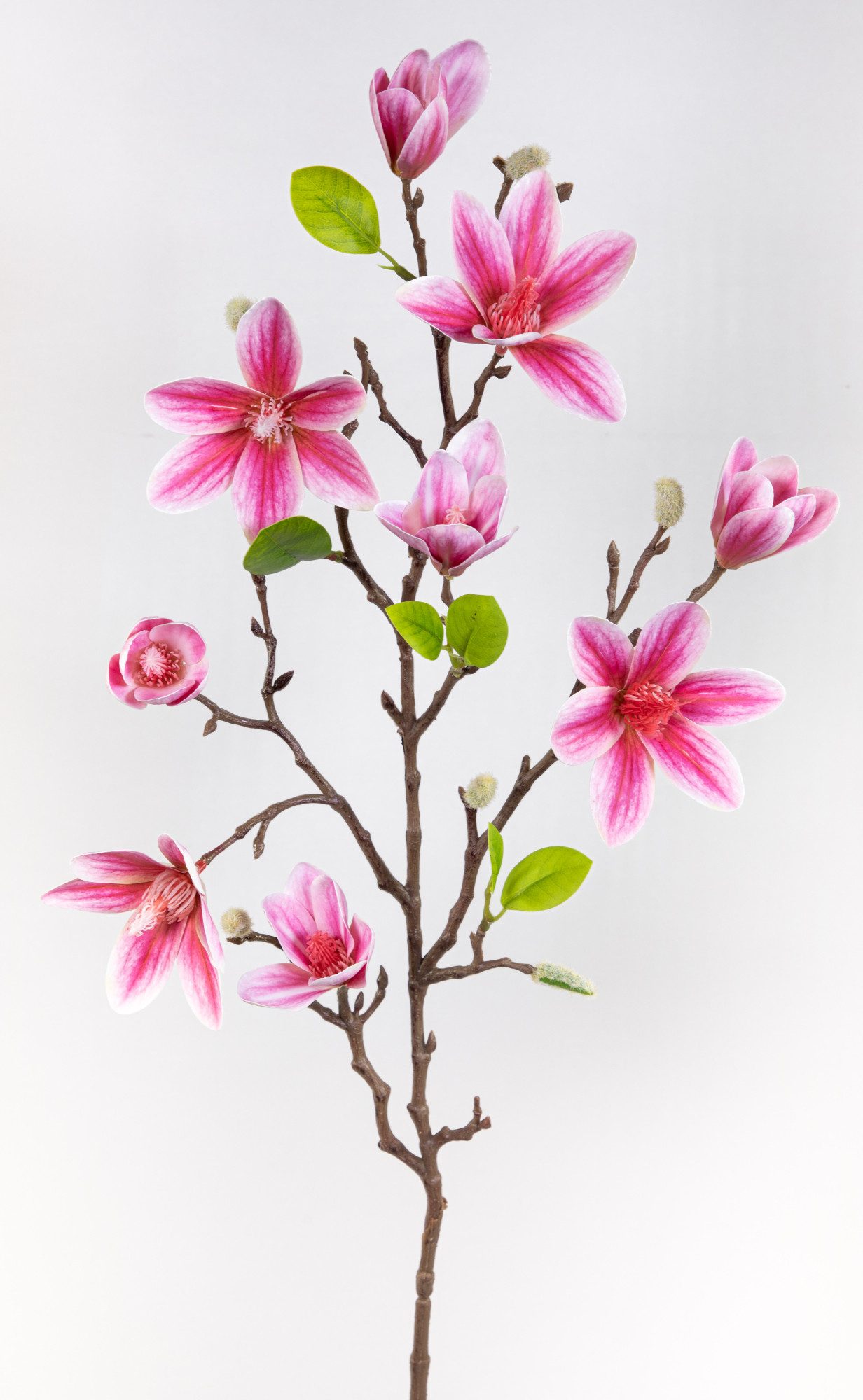 Kunstblume Magnolienzweig 82cm weiß GA künstliche Blumen Magnolie, Seidenblumen Roß, Rosa-Pink-Weiß