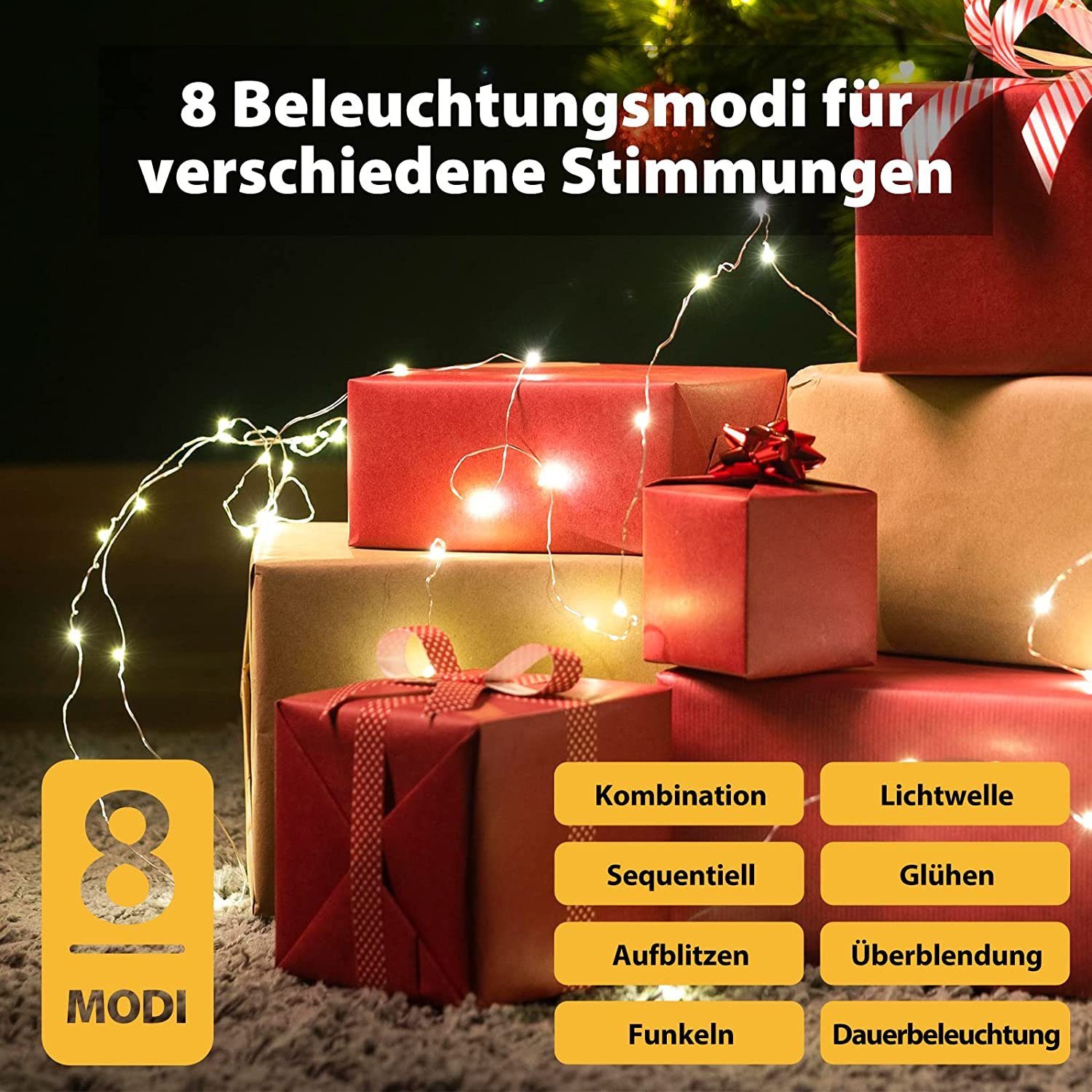Salcar Lichterkette LED Kupfer Lichterkette Weihnachtsbeleuchtung für Innen günstig online kaufen