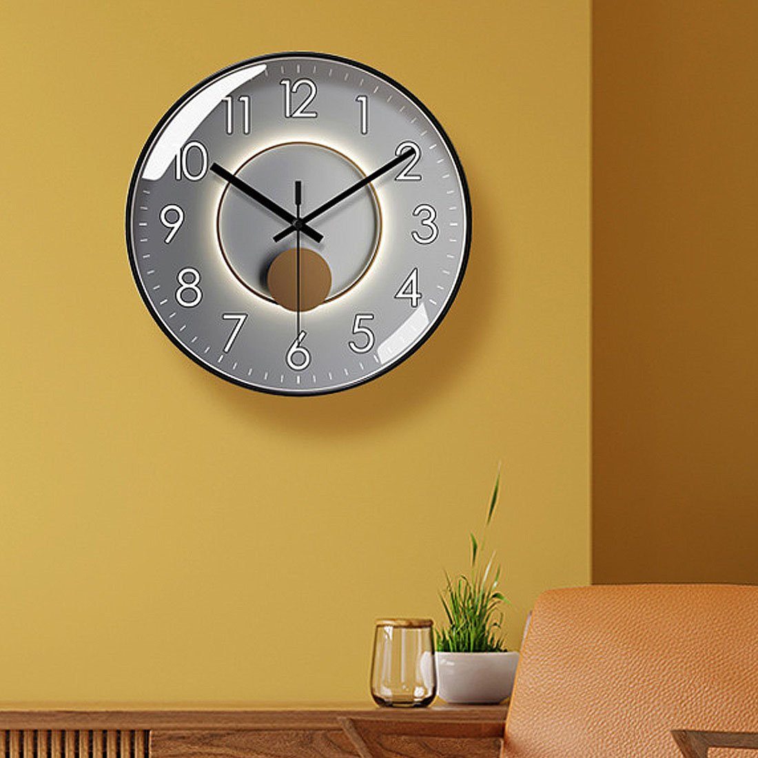 DÖRÖY moderne stille Wanduhr, Uhr kreative Heimdekoration Wanduhr 35cm Wanduhr,