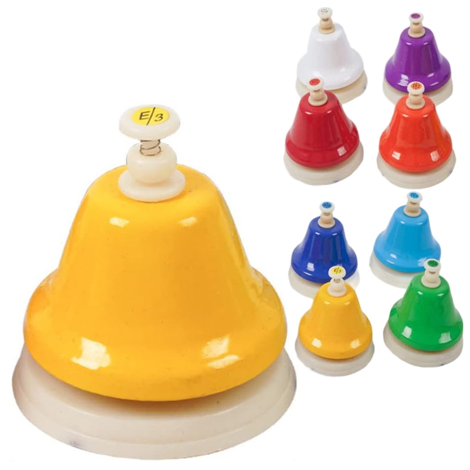 REDOM Spielzeug-Musikinstrument 8 Stück Kinder Lernspielzeug Tischglocken Колоколаspiel, (8 Farben Handglocke, 1 tlg., Trainingsglocke für Hunde und Katzen), für Kindergarten Schule Eltern-Kind-Interaktion oder Haustier Training