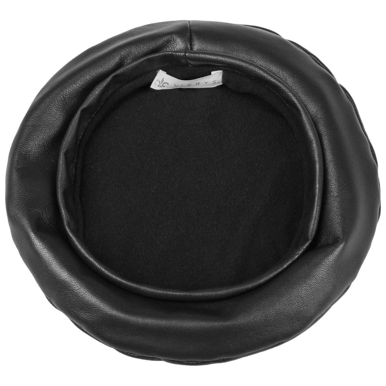 Futter, Made in Lierys (1-St) schwarz Winterbaske Baskenmütze mit Italy