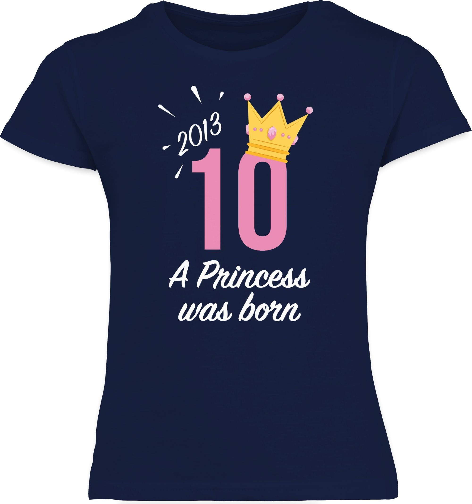 Shirtracer T-Shirt Zehnter Mädchen 10. 2 Geburtstag Dunkelblau 2013 Princess