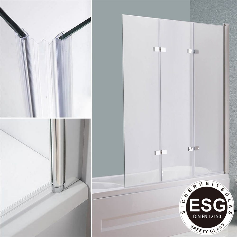 Feel2Home Badewannenaufsatz Duschabtrennung Glas 140x130cm NANO Effekt Bade günstig online kaufen