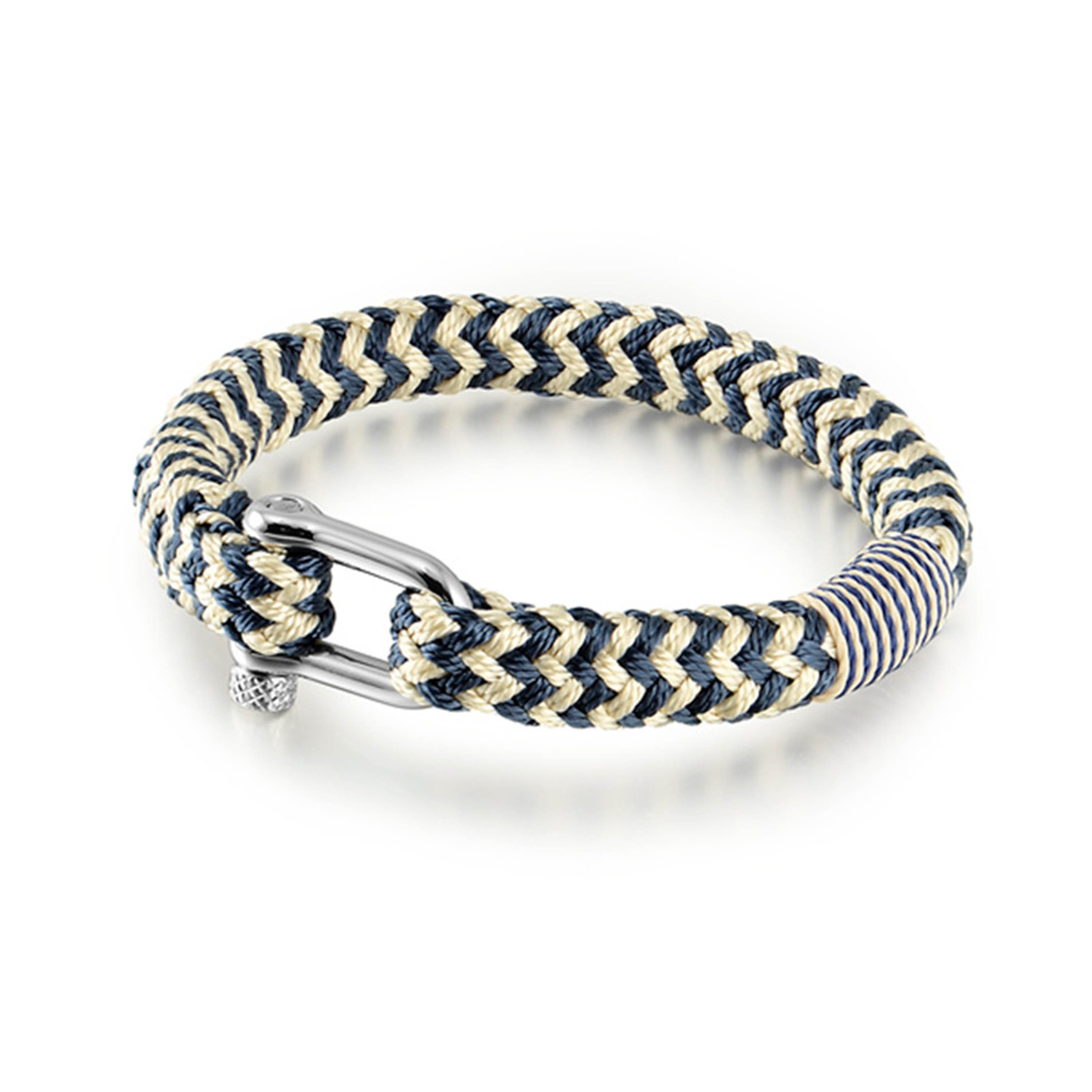 UNIQAL.de Armband Maritime Armband aus Segeltau "CREECE" nautics, maritime, Schäckel (Edelstahl, Segeltau, Casual Style, handgefertigt)