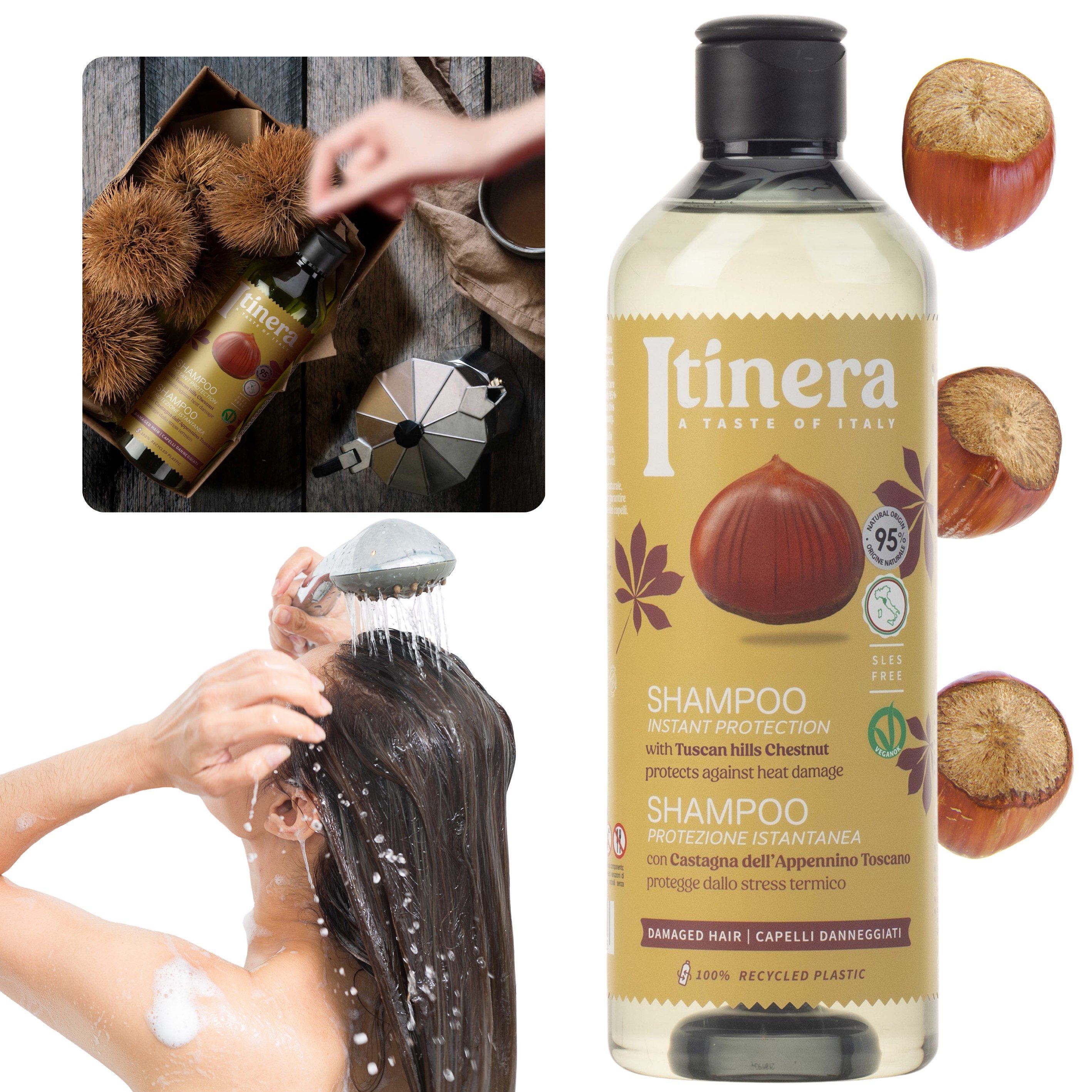 Sarcia.eu Haarshampoo ITINERA Shampoo für geschädigtes Haar, 370 ml x1, 1-tlg.