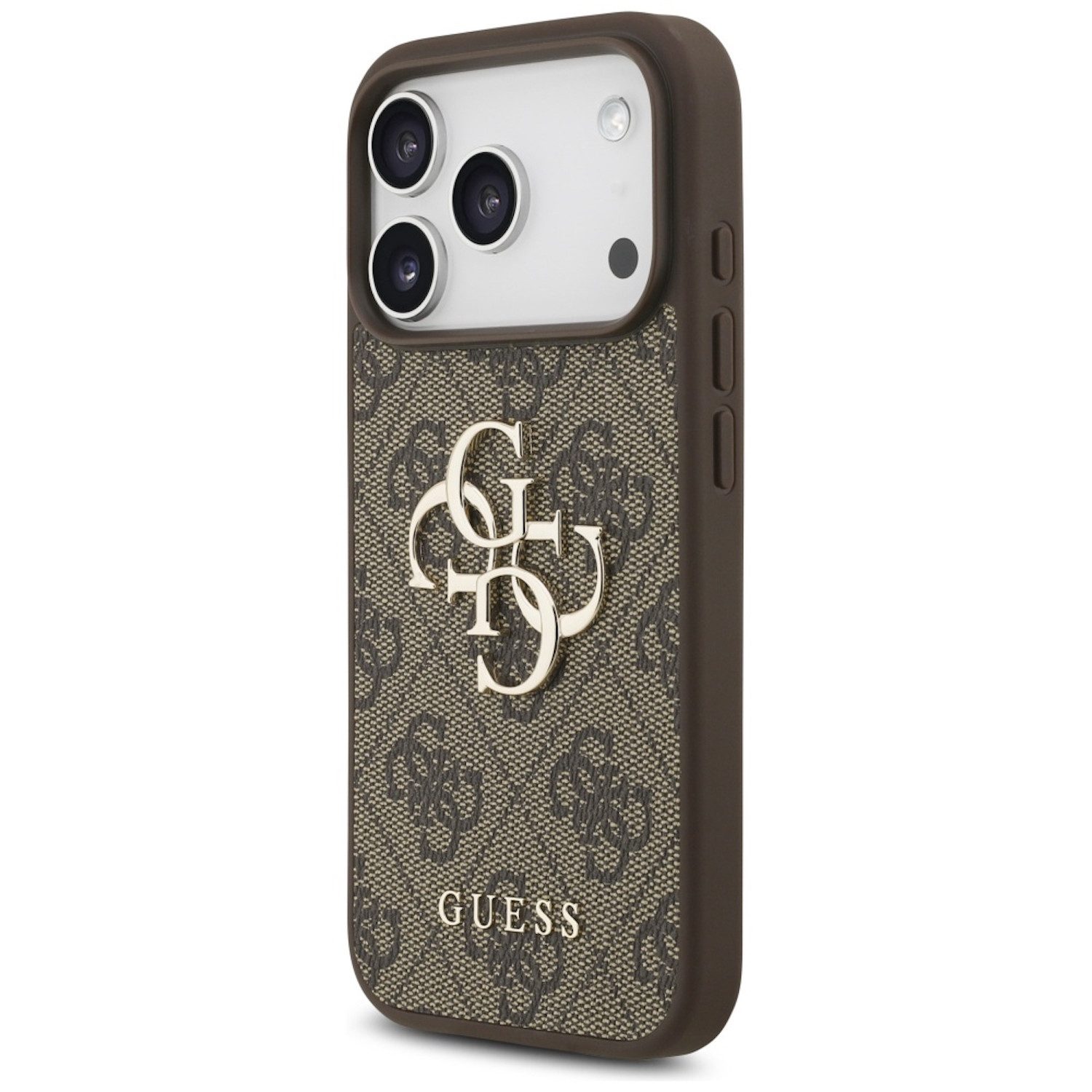 Guess Smartphone-Hülle Guess Apple iPhone 17 Pro 4G Big Logo Schutzhülle Case Cover Braun