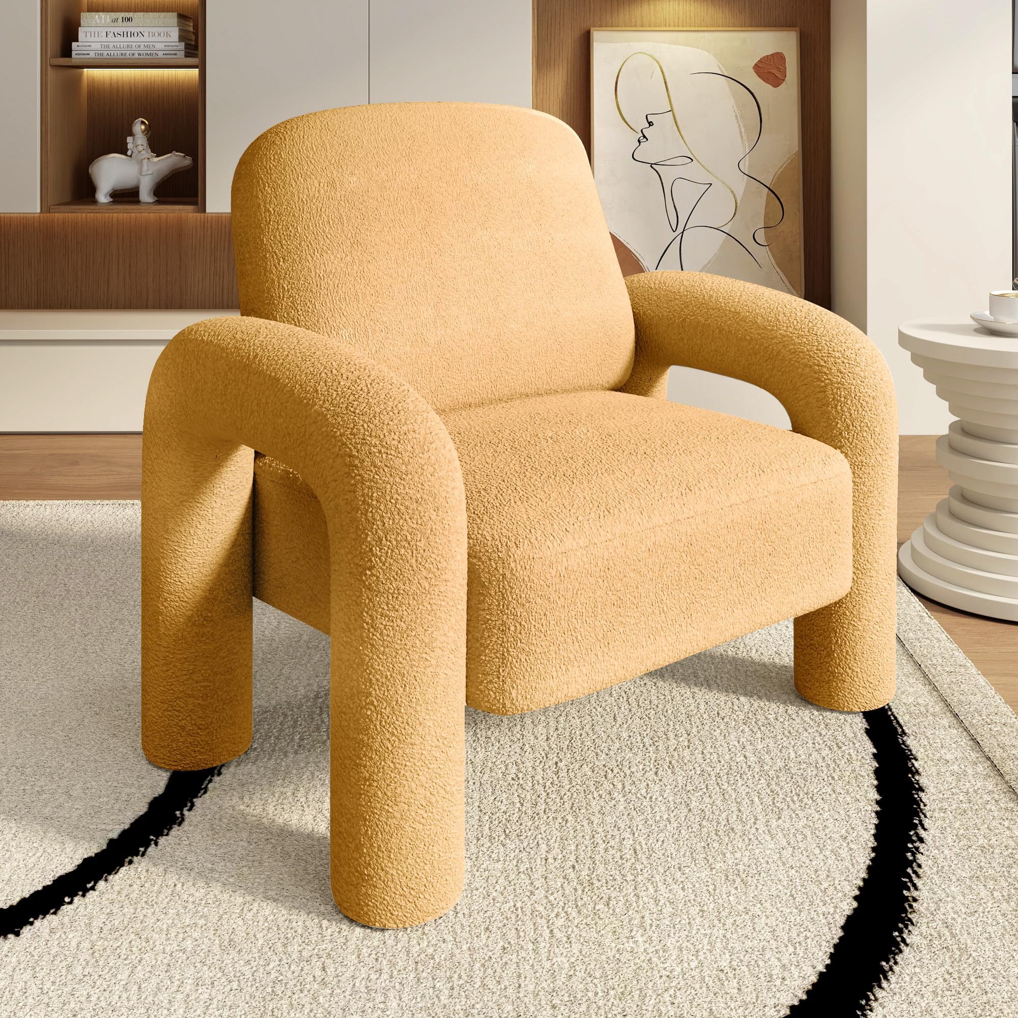 SEYNAR Sessel Moderner Sherpa-Akzent-Sessel, Teddy-Polsterarm-Sofa (1-St), Gemütlicher flauschiger Lesesessel für Wohnzimmer, Schlafzimmer, Ecke