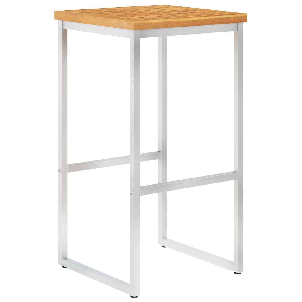 vidaXL Gartenstuhl Barhocker 4 Stk. Massivholz und Edelstahl (4 St)