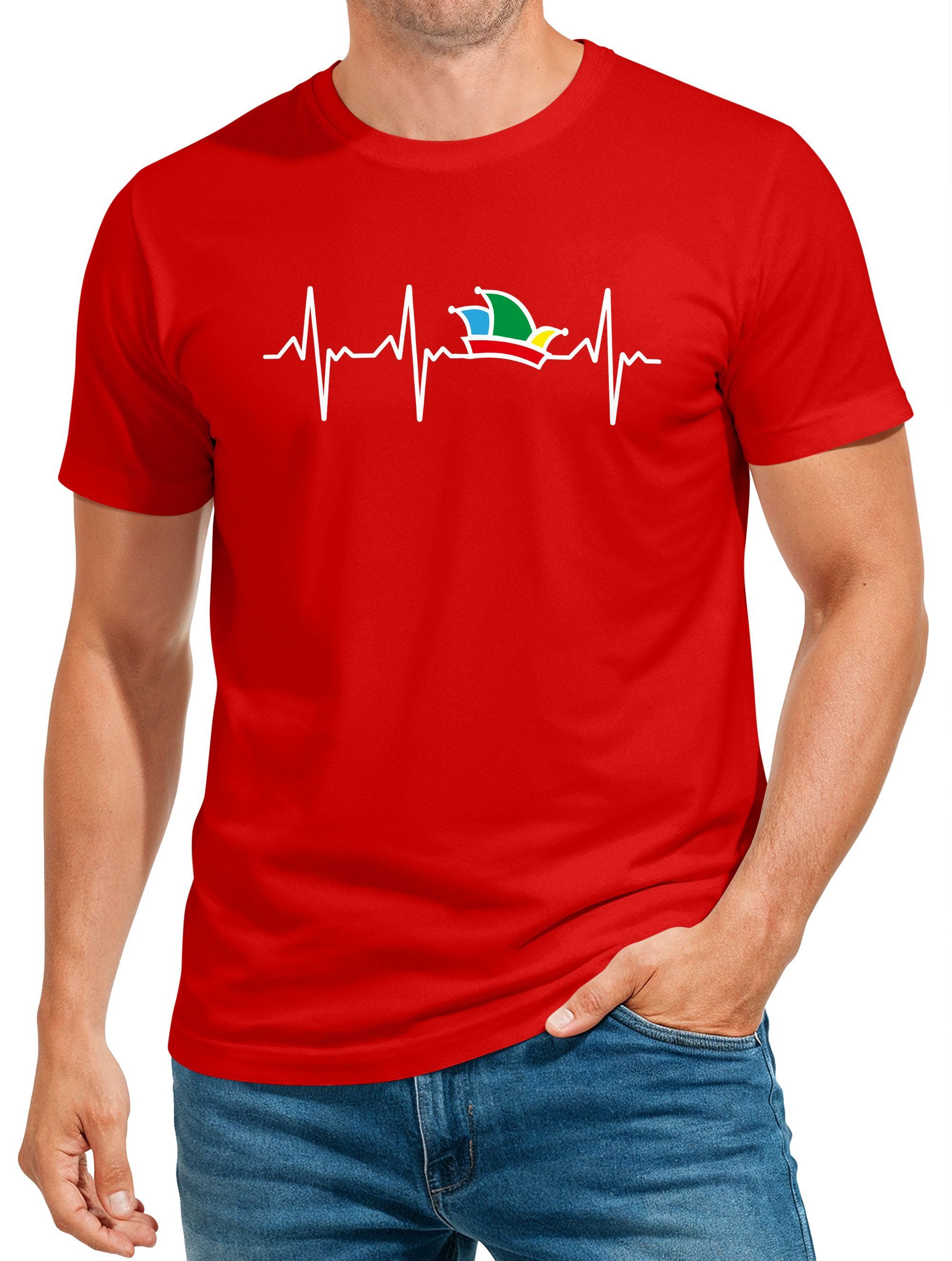 Print-Shirt Herren T-Shirt Fasching Karneval Narrenkappe EKG Verkleidung