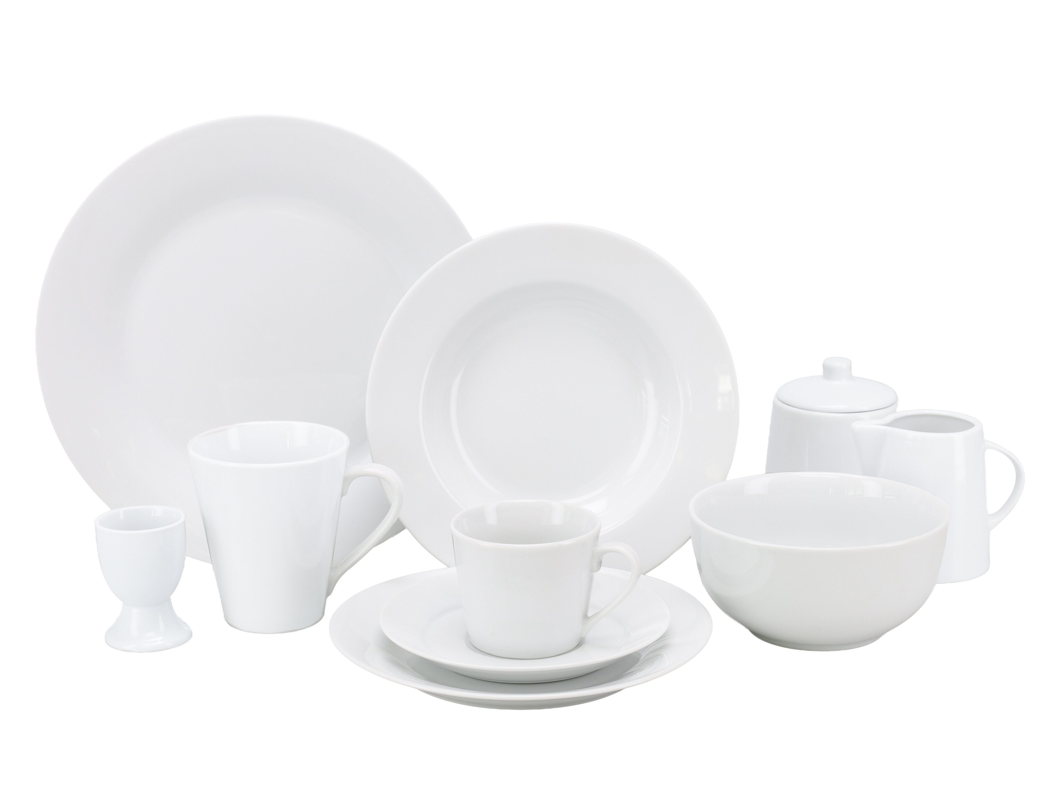 OTTO home Geschirr-Set Babbette (50-tlg), 6 Personen, Porzellan, Moderne Optik, Zeitloses Design, Beliebig kombinierbar