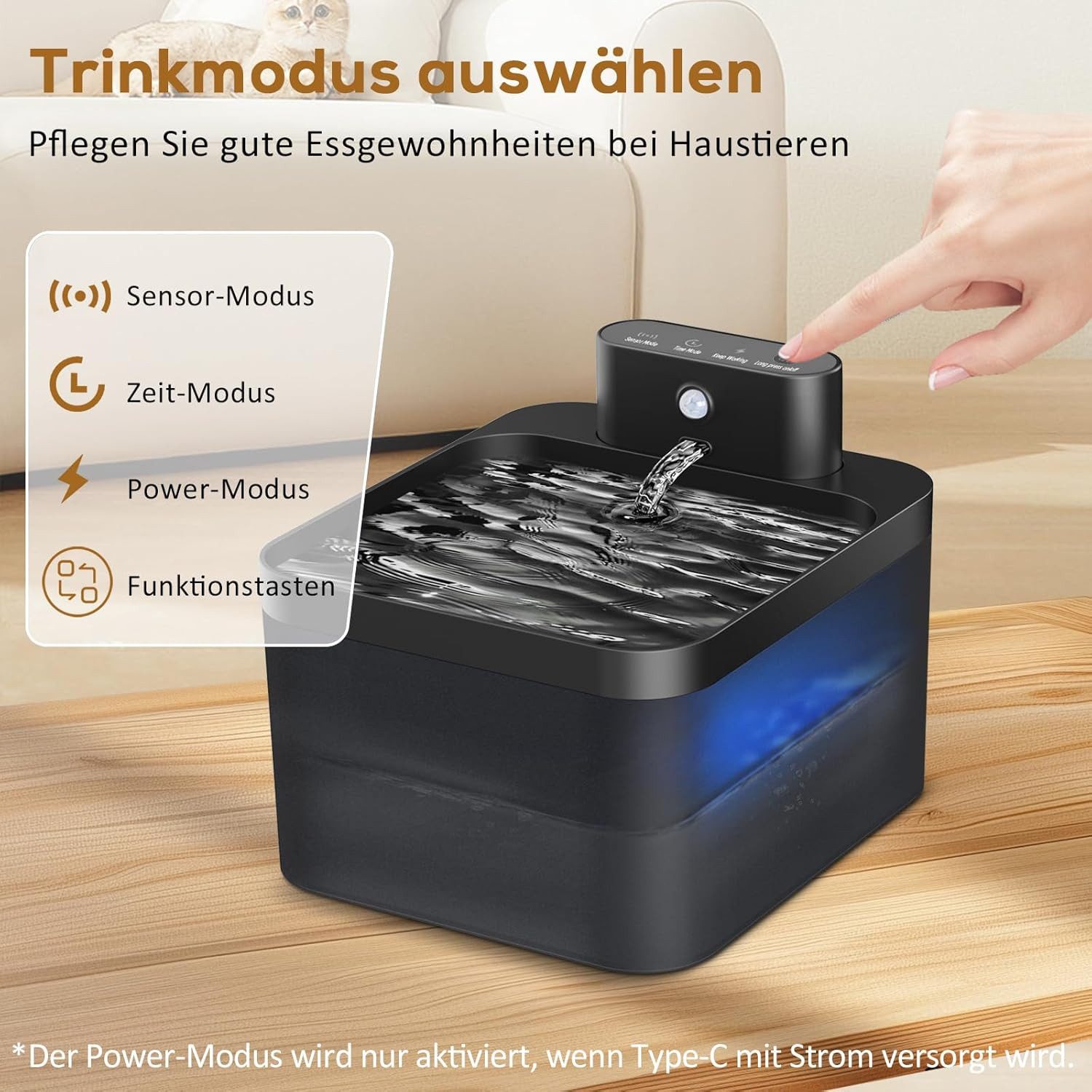 BlingBin Trinkbrunnen Katzenbrunnen Katzentrinkbrunnen für Katze mit Bewegu günstig online kaufen