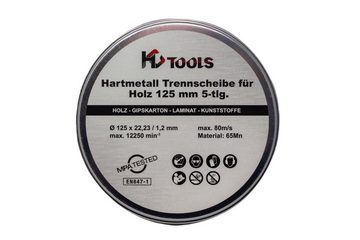 HC Tools Trennscheiben Hartmetall Trennscheibe, Ø 125 mm, (Set, 5-tlg), für Holz, Kunststoff, uvm., Standfest, gleichbleibender Schnitt