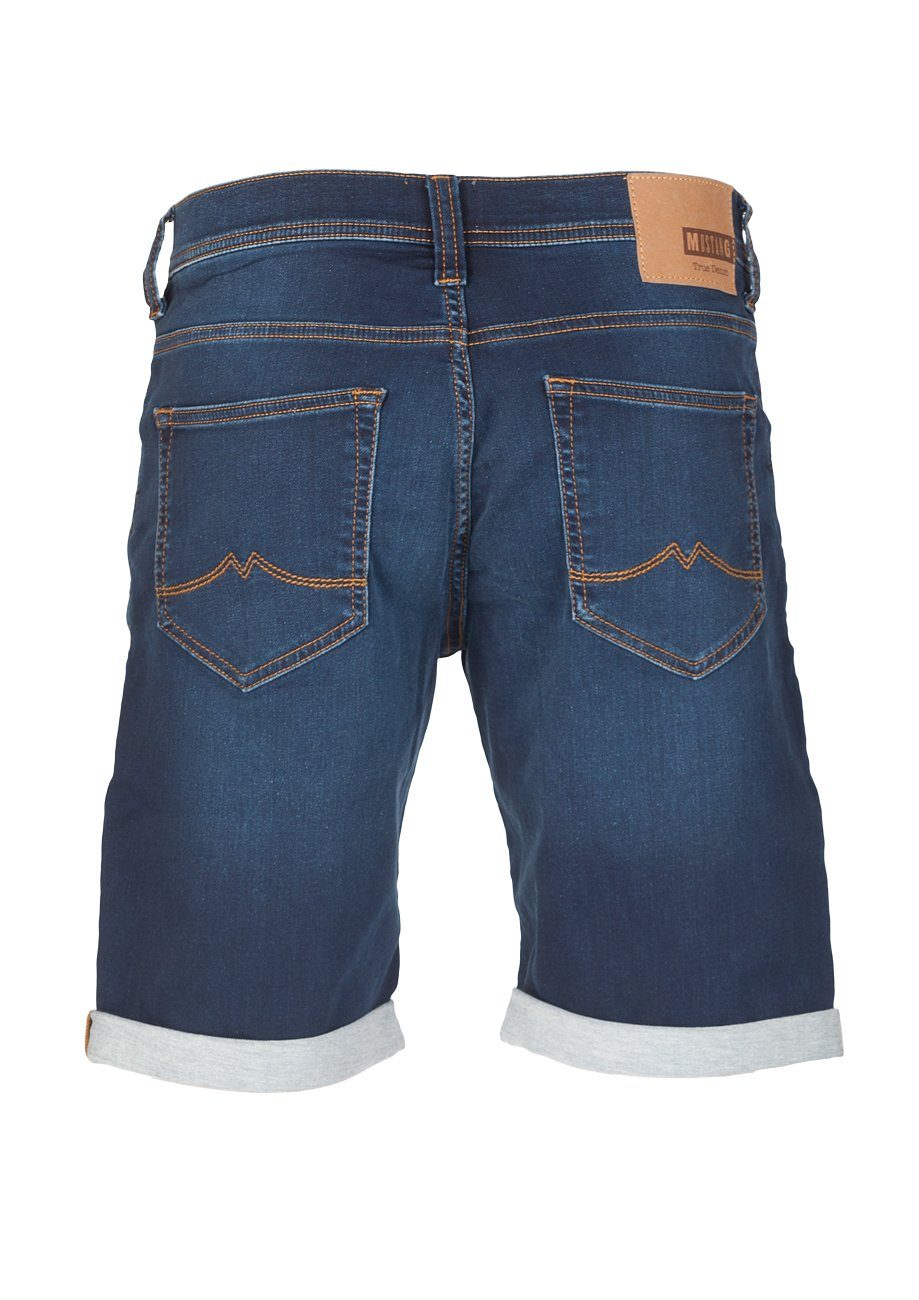 Shorts (982) Dark MUSTANG Real Stretch mit X Blue Jeansshorts Fit Herren Chicago Bermudashorts Regular