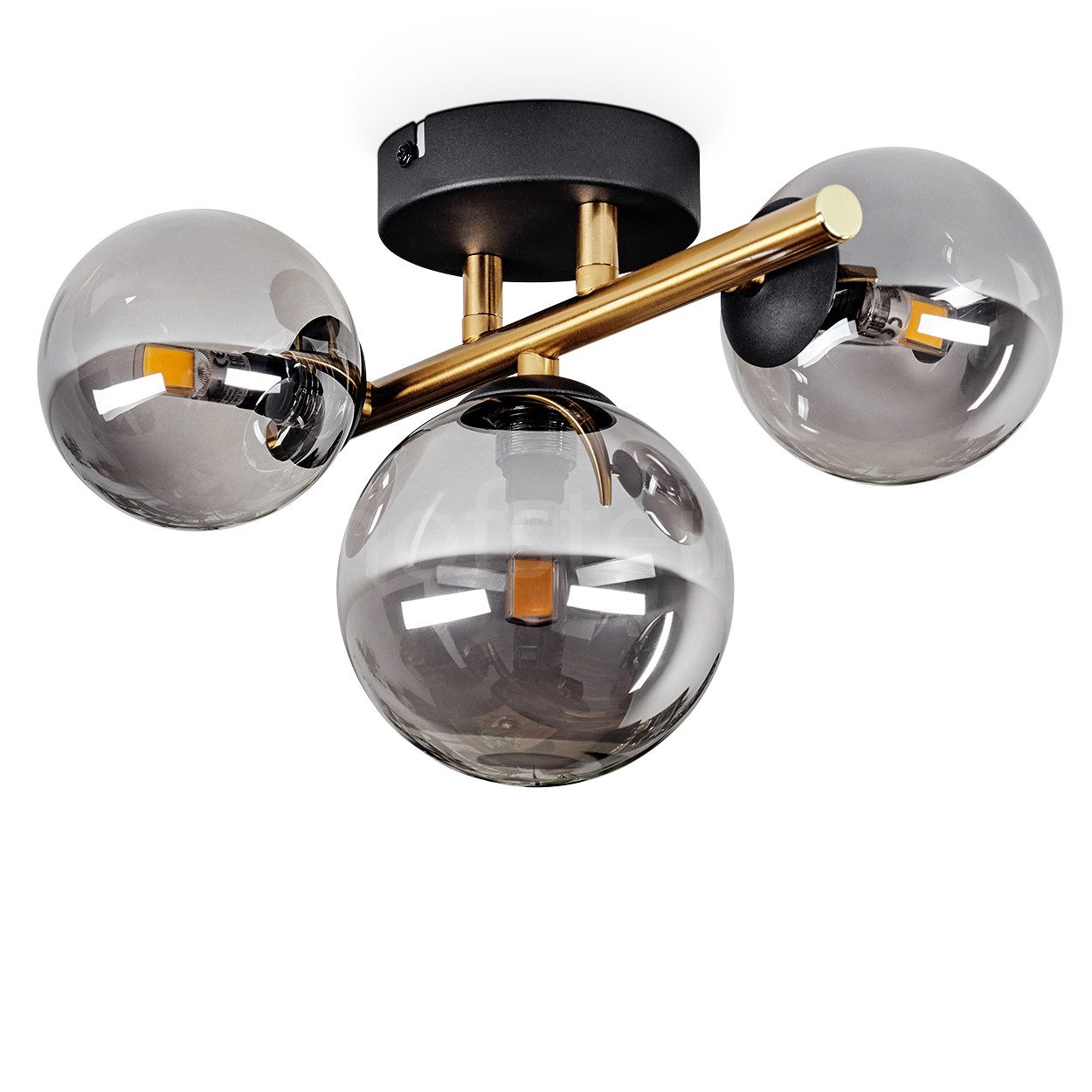 hofstein Deckenleuchte Deckenlampe aus Metall/Glas in günstig online kaufen