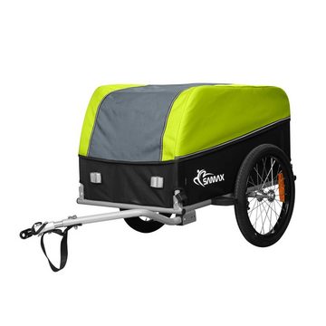 SAMAX Fahrradlastenanhänger Lastenanhänger Fahrradanhänger 120 Liter Grün / Grau - Grey Edition