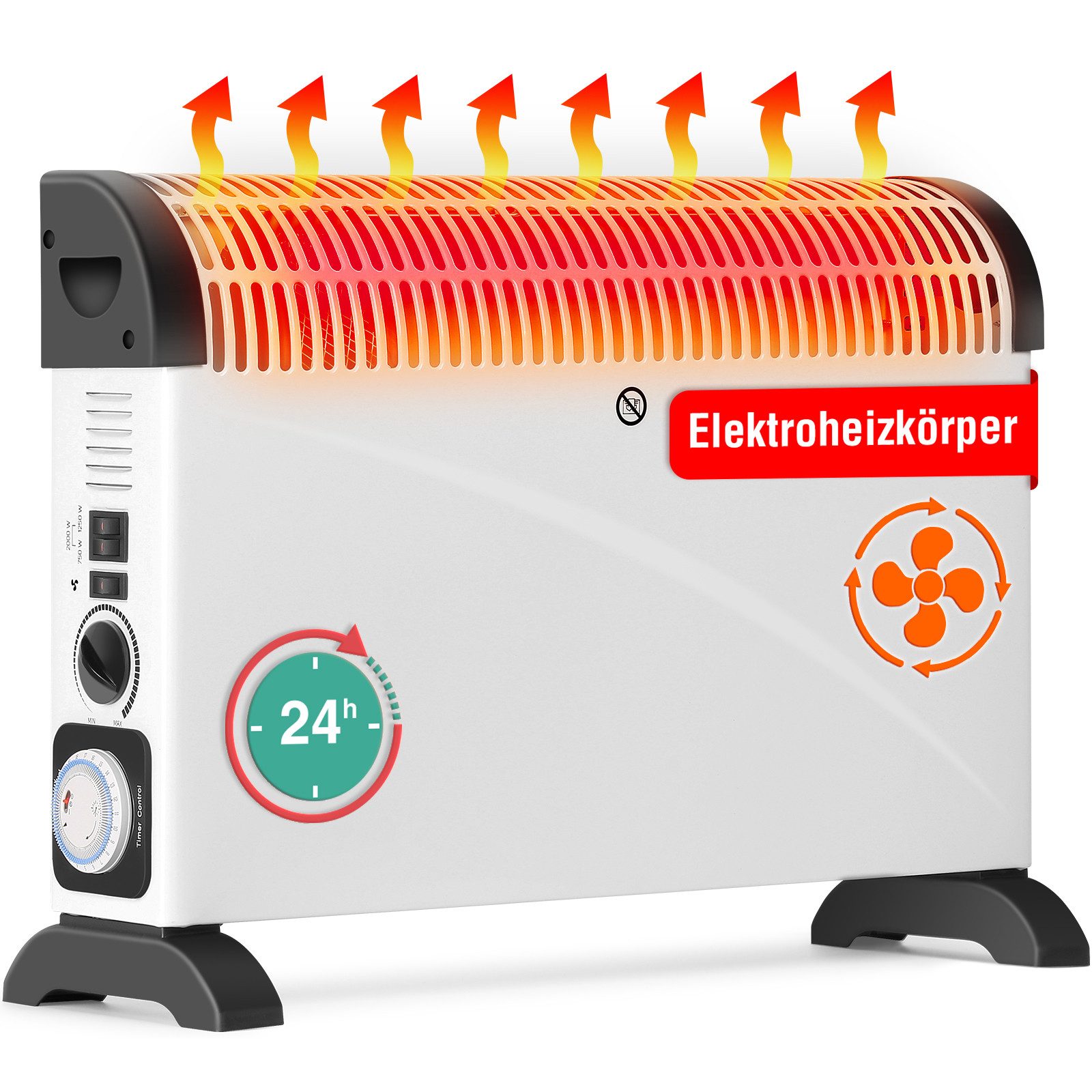 Mia&Coco Konvektor Elektroheizung Energiesparend mit Turbo-Ventilator, günstig online kaufen