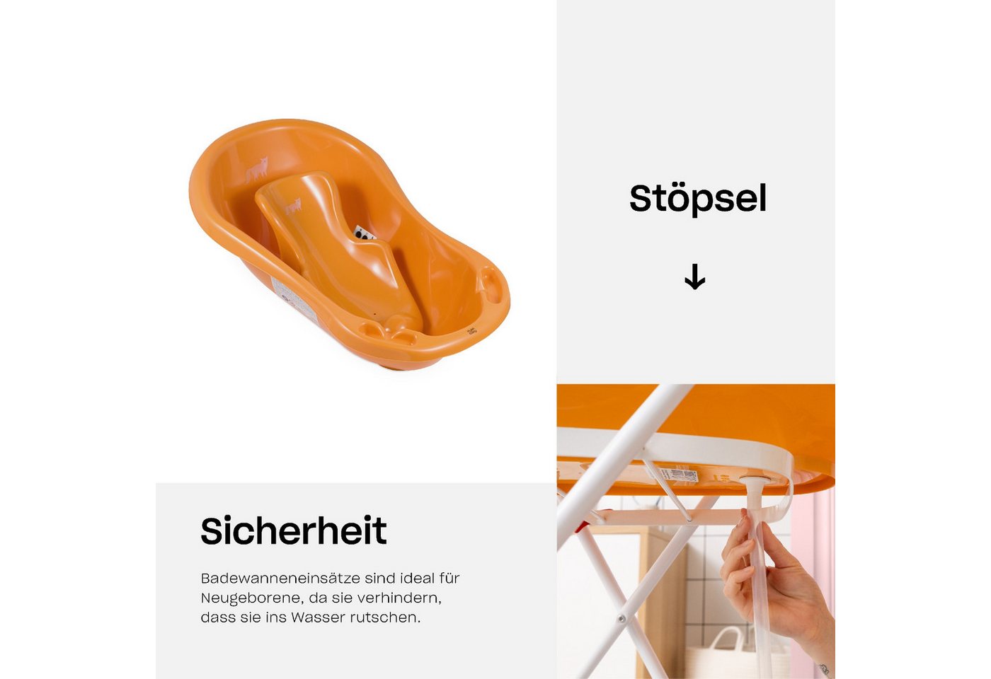 Thumbnail - Hylat Baby Babybadewanne Baby Badewanne Set mit / ohne Gestell und Badewannensitz - Fox, (7-teiliges SET, 7-tlg), Babywa...