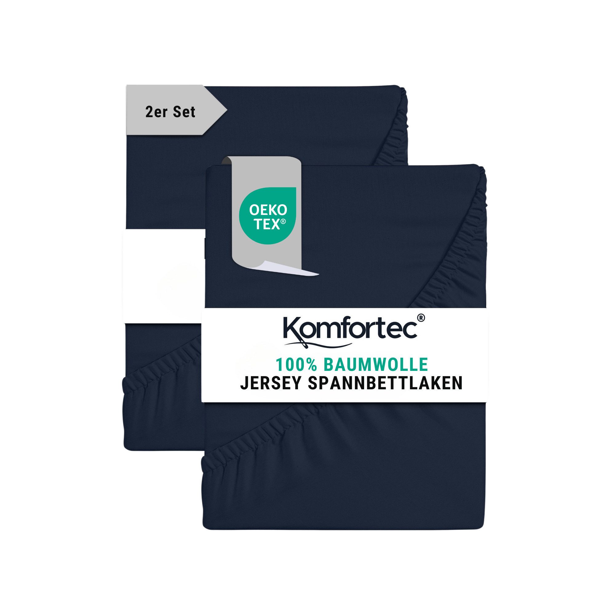 Komfortec Spannbettlaken Jersey Spannbettuch, 90x200, 140x200, günstig online kaufen