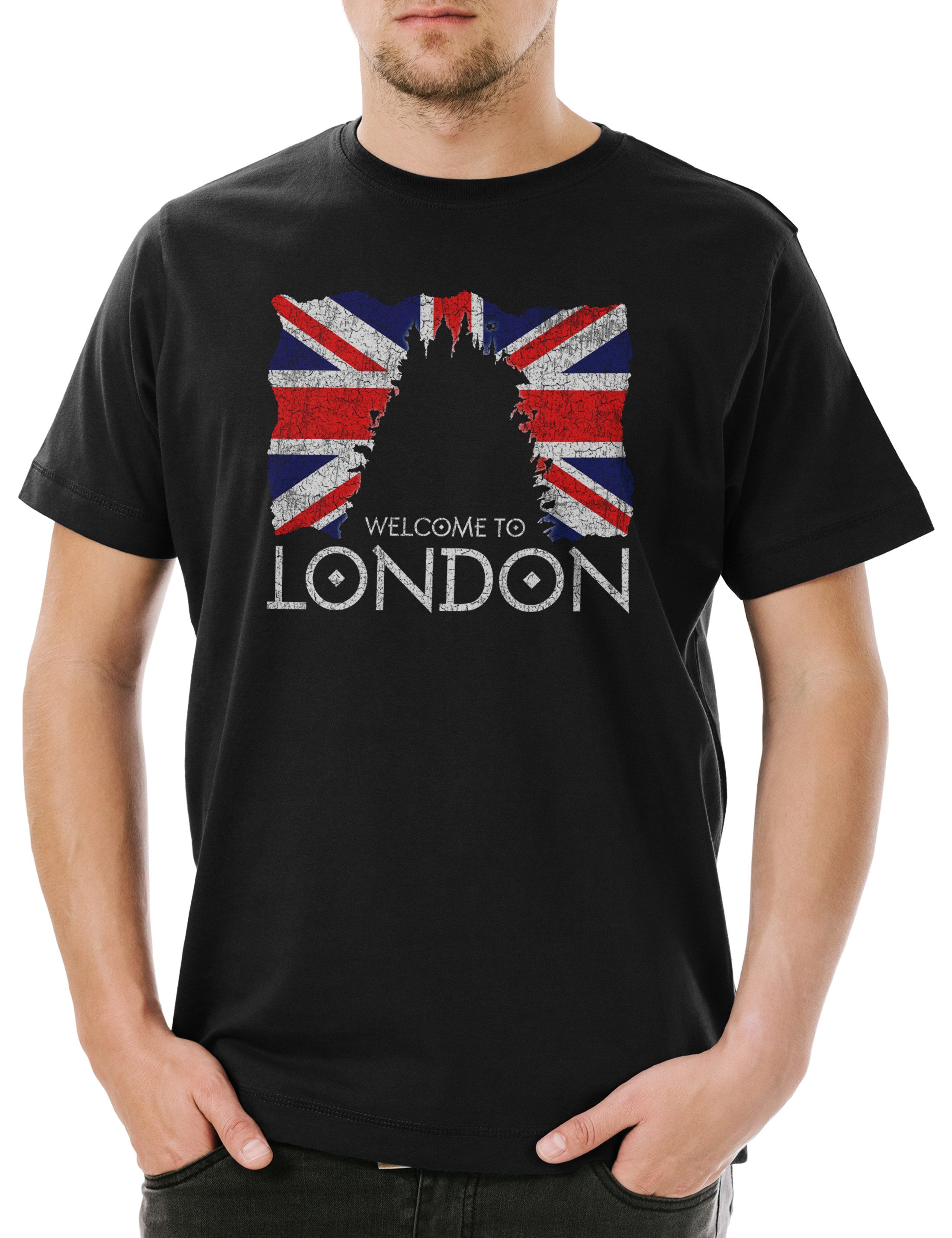 Print-Shirt Welcome To London Herren T-Shirt City Stadt Mortal Predator Engines