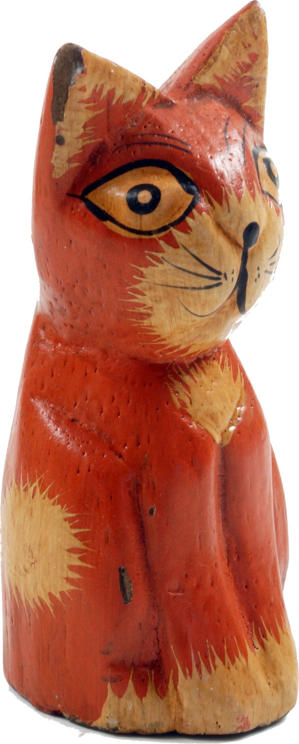 Guru-Shop Dekofigur Deko Katze, Holzkatze