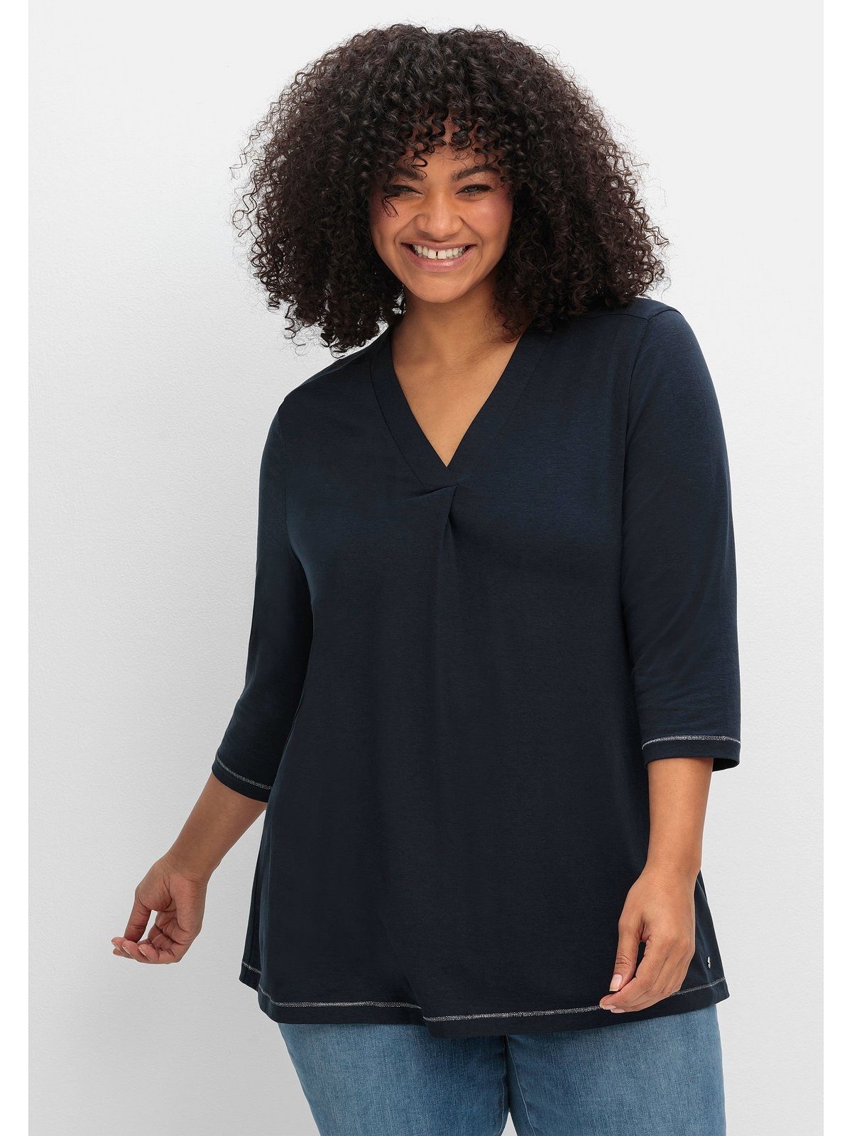 Sheego 3/4-Arm-Shirt Große Größen in leichter A-Linie