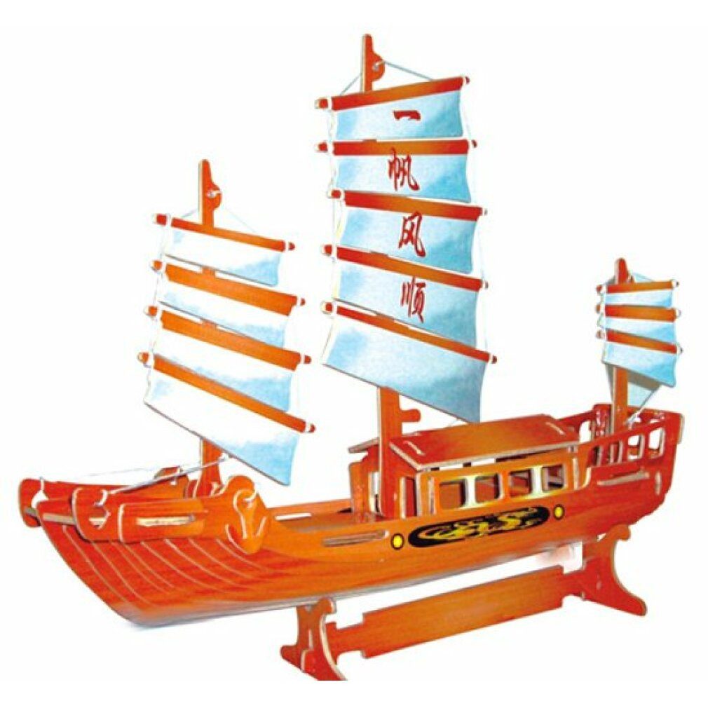 WOODEN TOY WCK 3D-Puzzle WOODEN TOY, WCK 3D Puzzle Chinesisches Segelschiff in Farbe, Puzzleteile