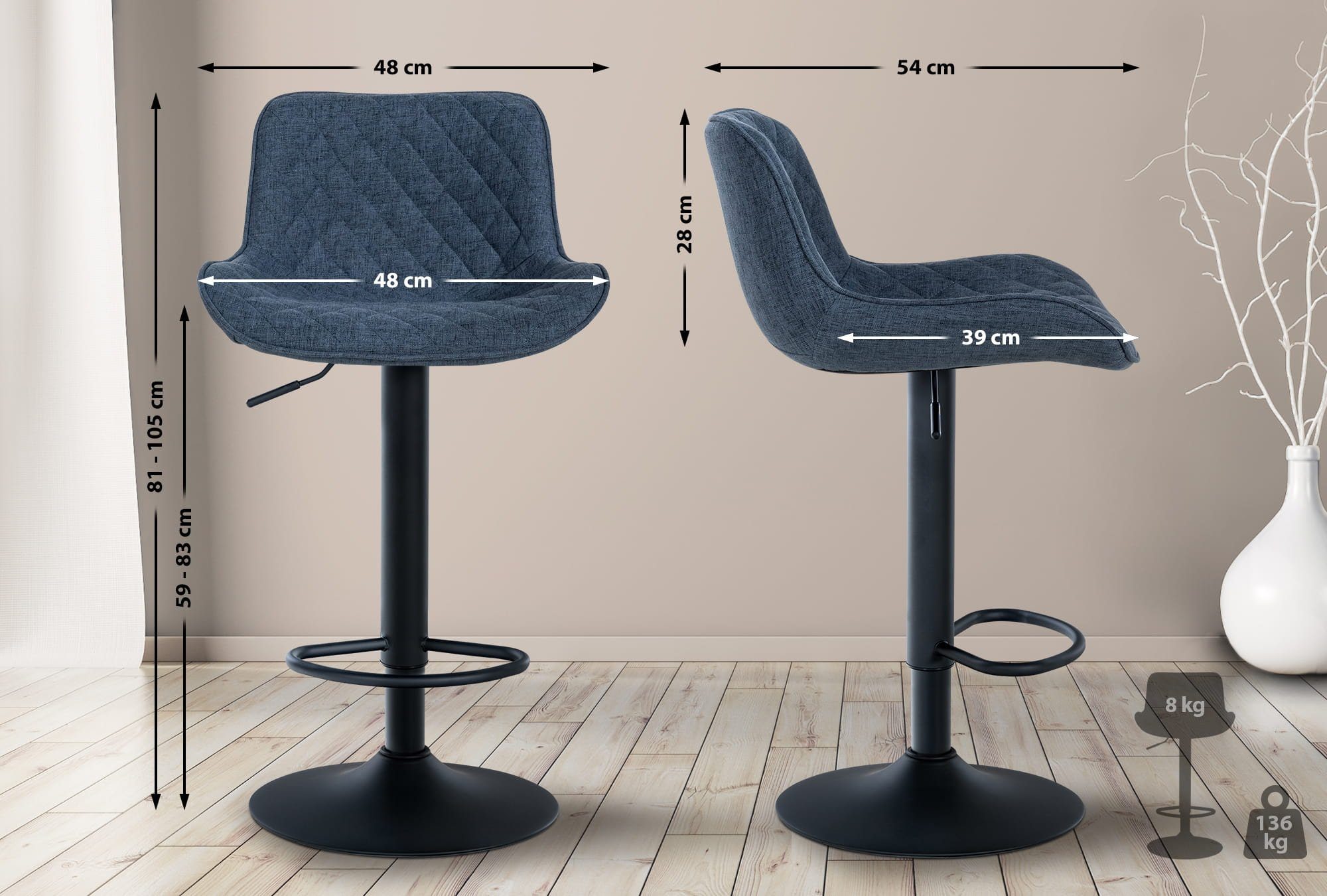 CLP Barhocker Minosa (2er Set, 2 günstig online kaufen