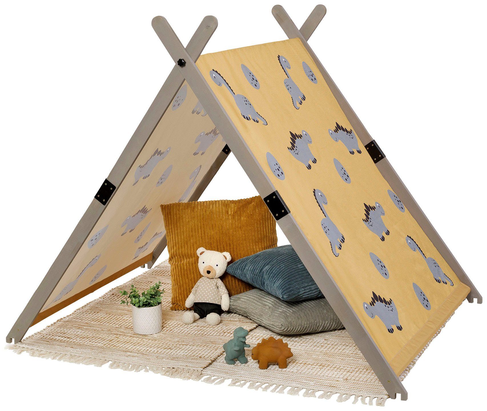 Holzschutz Sandkasten vorbehandelt Dino BUDDY® warmgrau, MUDDY (inkl. PP), aus Abdeckplane Lover,