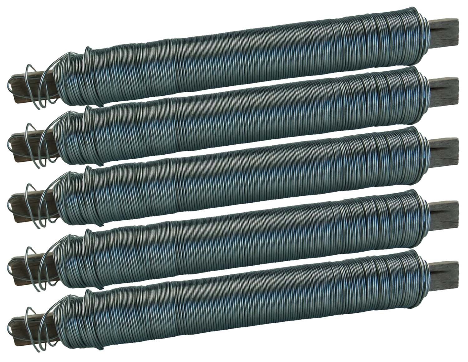 varivendo Wickeldraht Wickeldraht Bindedraht Basteldraht Pflanzendraht verzinkt 5 Rollen, (Rollen, 5St), Basteldraht Blumendraht Wickeldraht Kreativdraht Bindedraht
